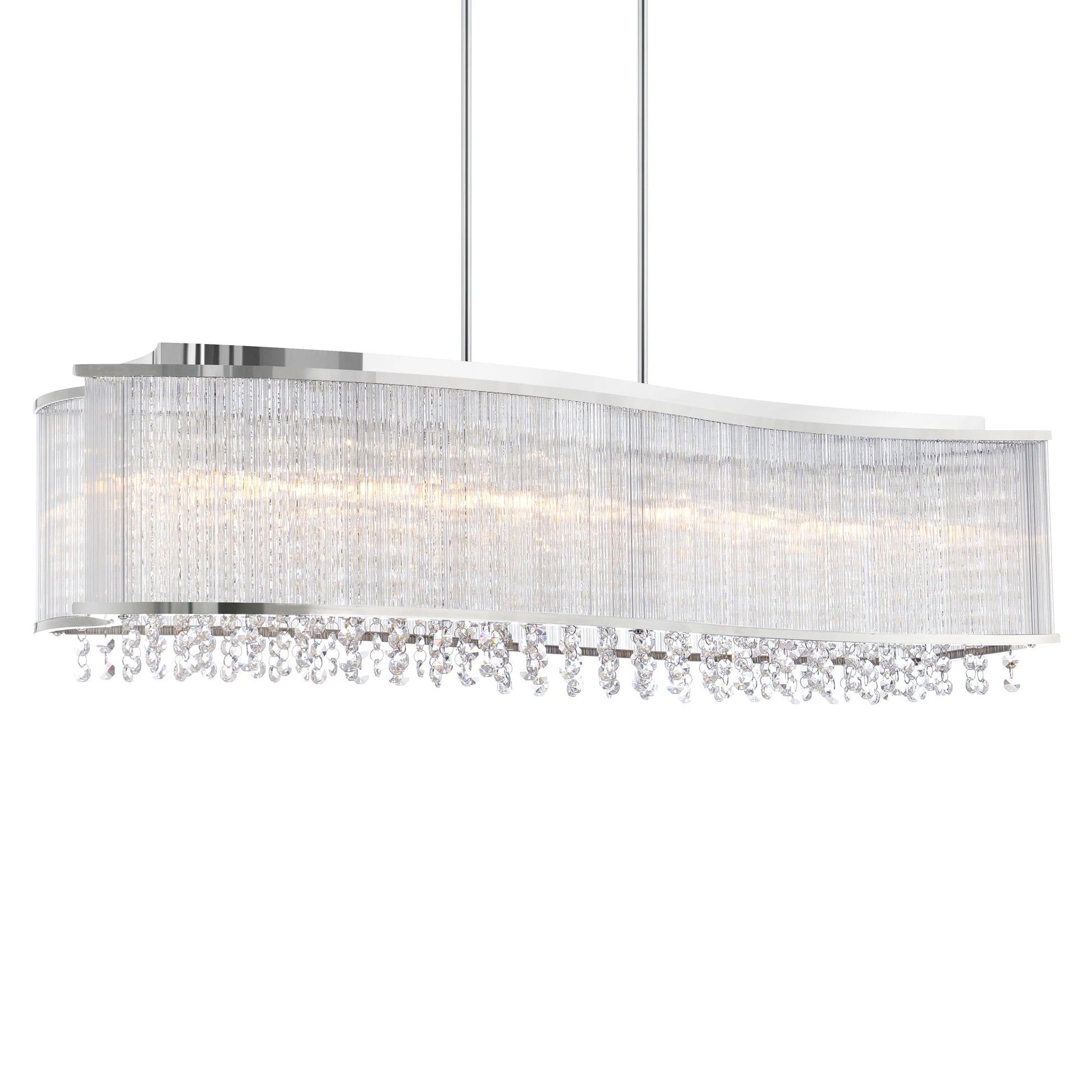 Elsa 6 Light 36in Chrome Drum Shade Chandelier - CWI Lighting