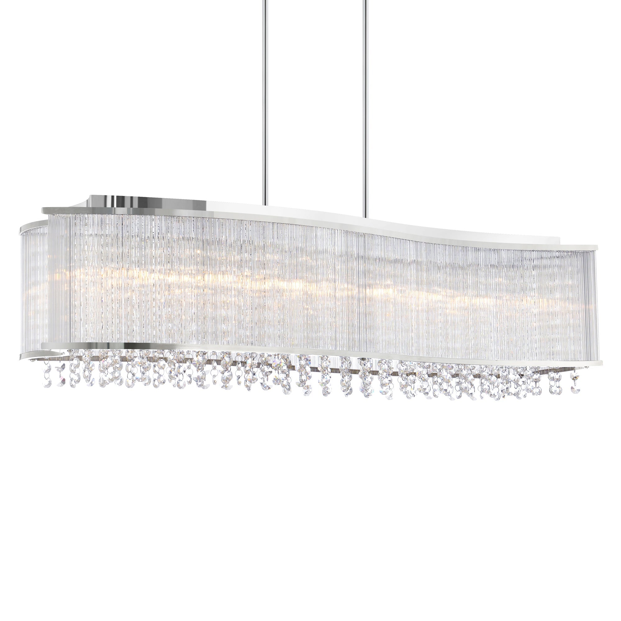 Elsa 6 Light 36in Chrome Drum Shade Chandelier - CWI Lighting