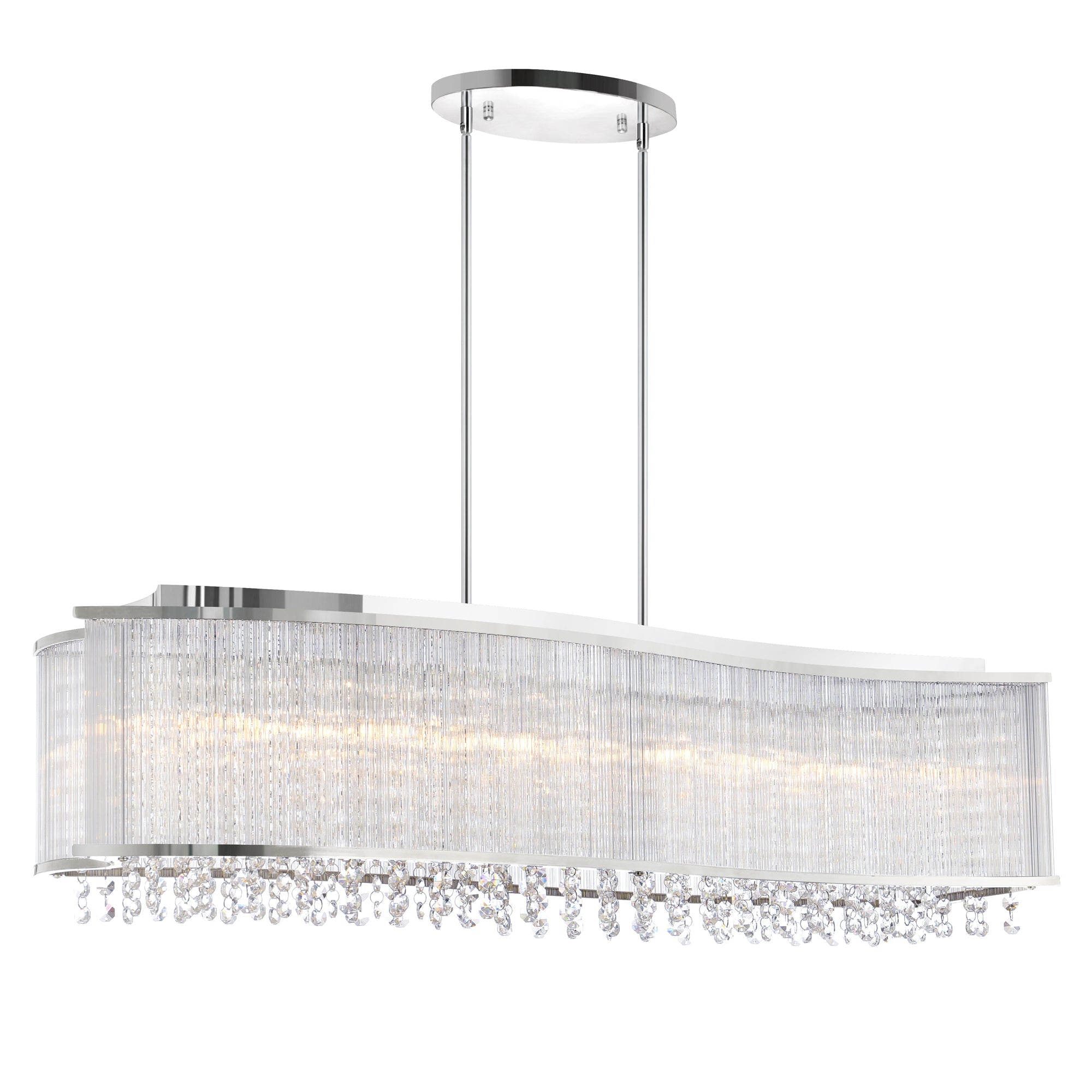 Elsa 6 Light 36in Chrome Drum Shade Chandelier - CWI Lighting