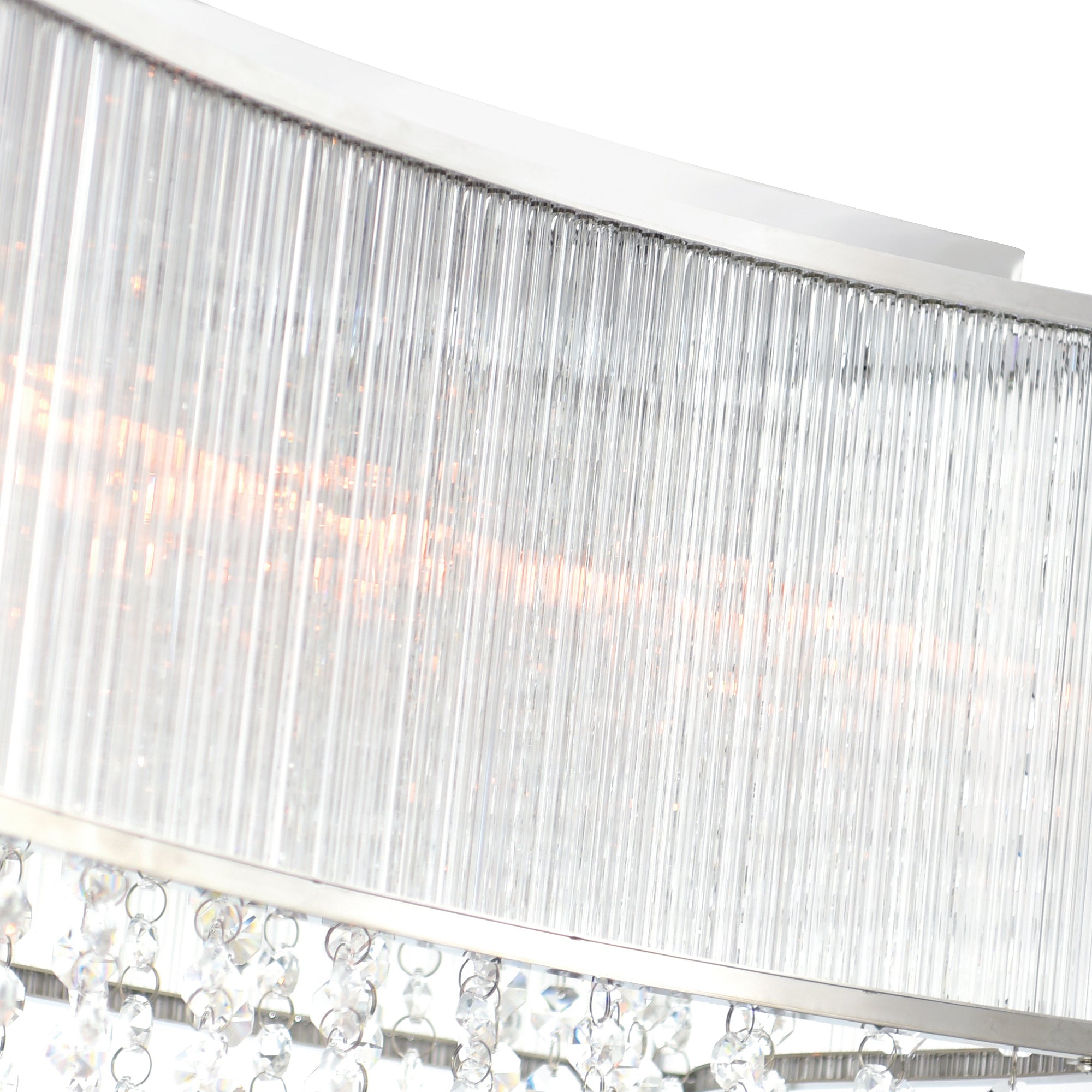 Elsa 6 Light 36in Chrome Drum Shade Chandelier - CWI Lighting