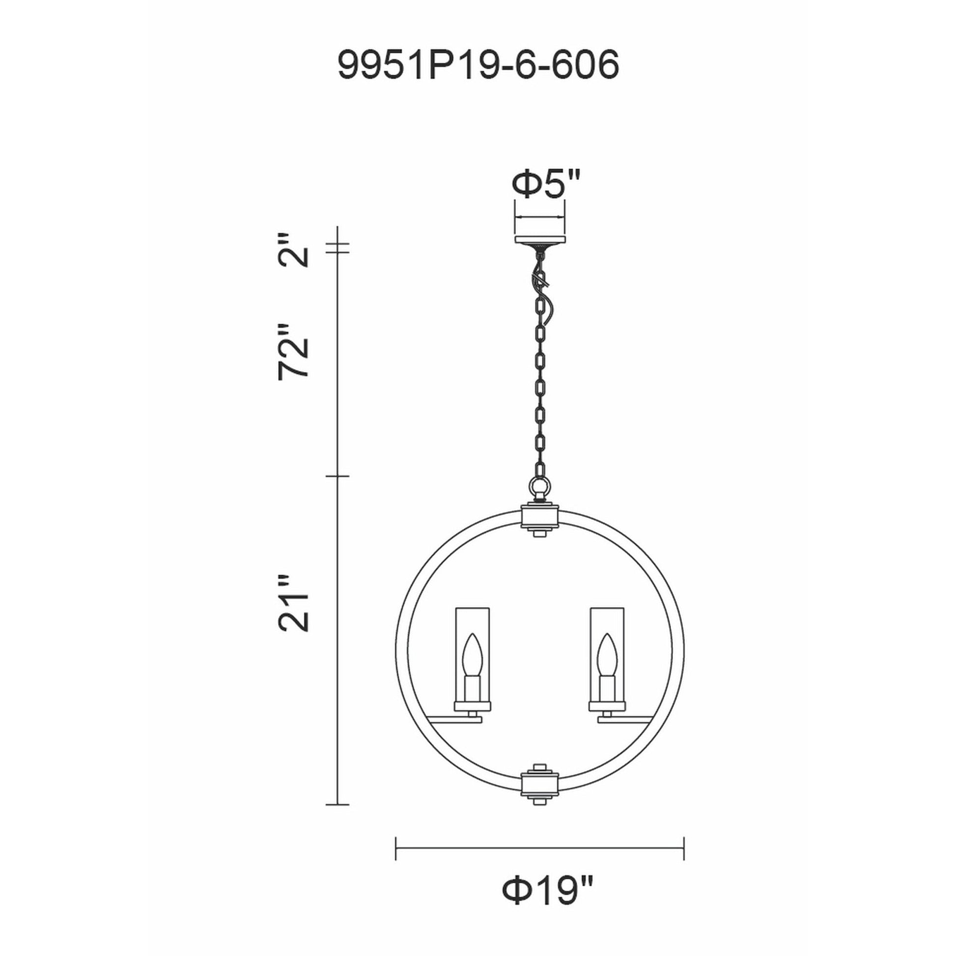 Elton 6 Light Chandelier With Satin Nickel Finish - CWI Lighting
