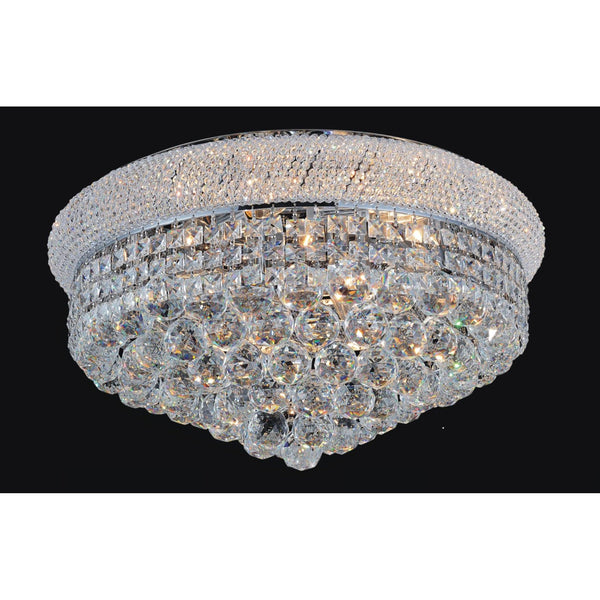 Empire 13 Light 24in Chrome Flush Mount with Crystals - CWI Lighting