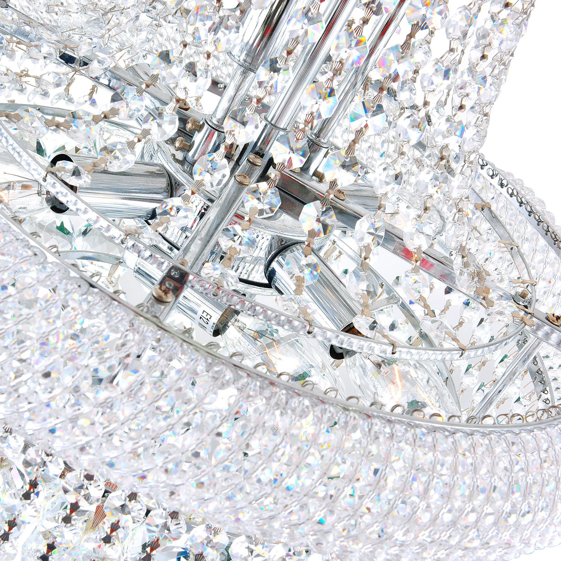 Empire 17 Light 24in Chrome Down Chandelier with Crystals - CWI Lighting