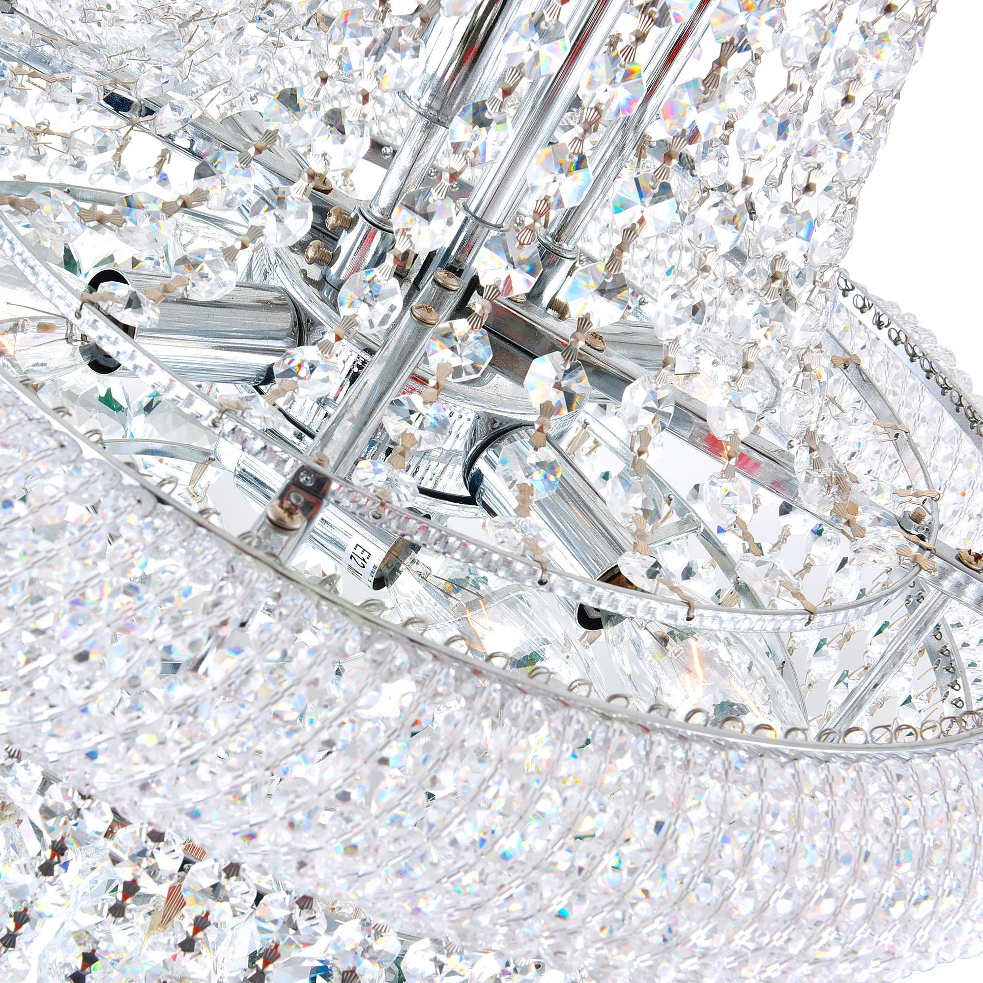 Empire 17 Light 24in Chrome Down Chandelier with Crystals - CWI Lighting