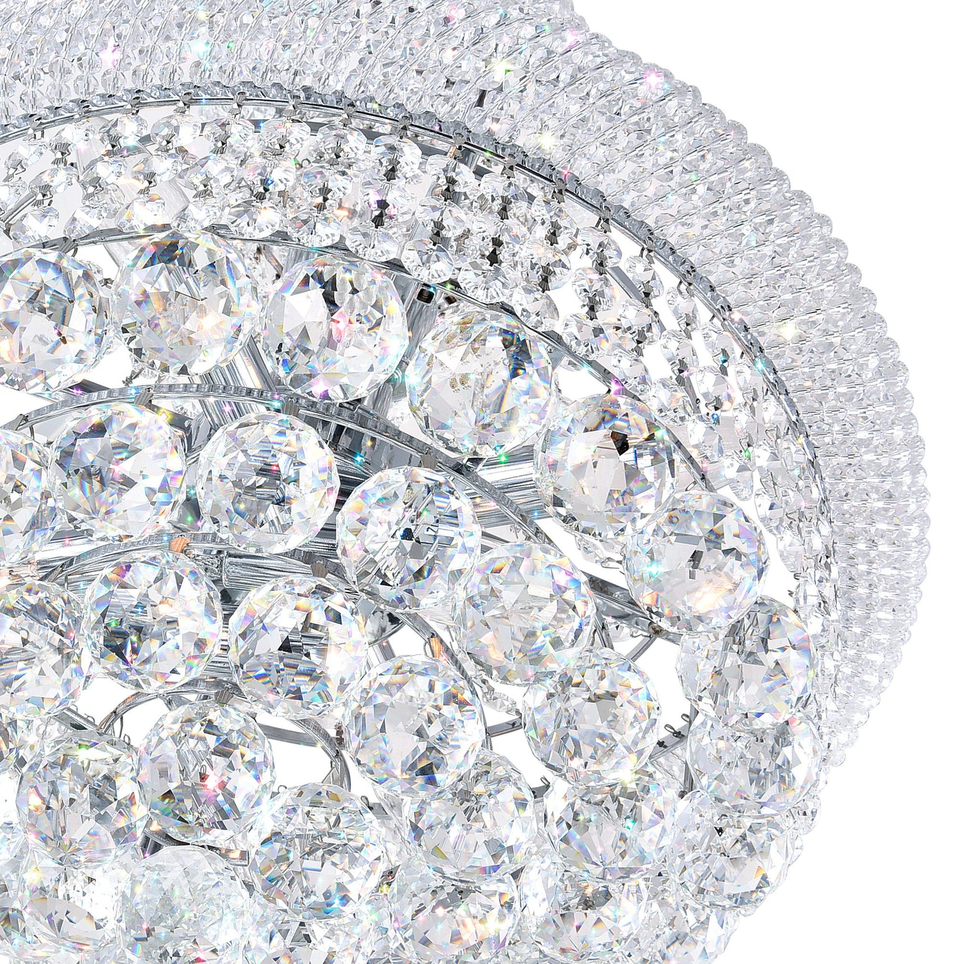 Empire 17 Light 24in Chrome Down Chandelier with Crystals - CWI Lighting