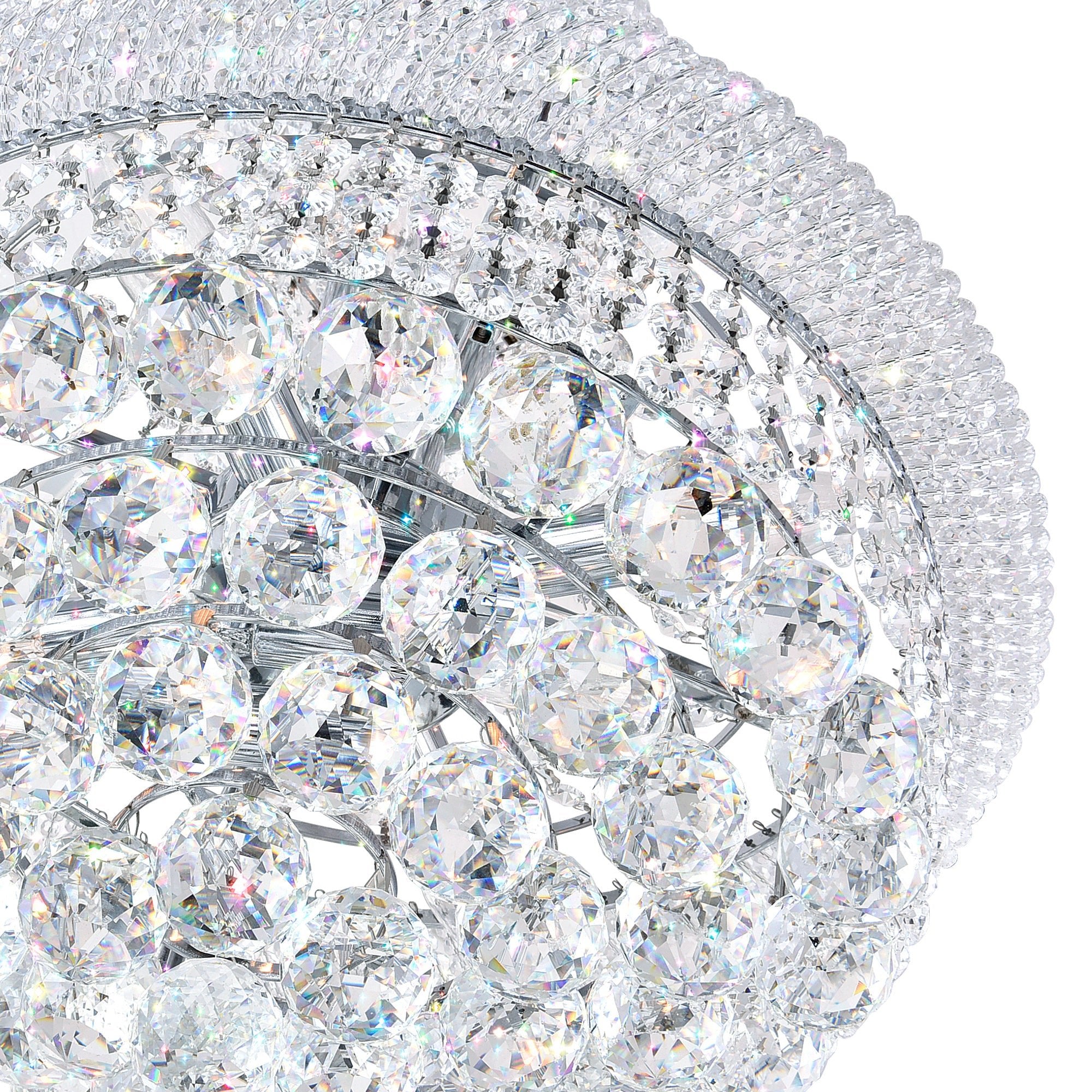 Empire 17 Light 24in Chrome Down Chandelier with Crystals - CWI Lighting