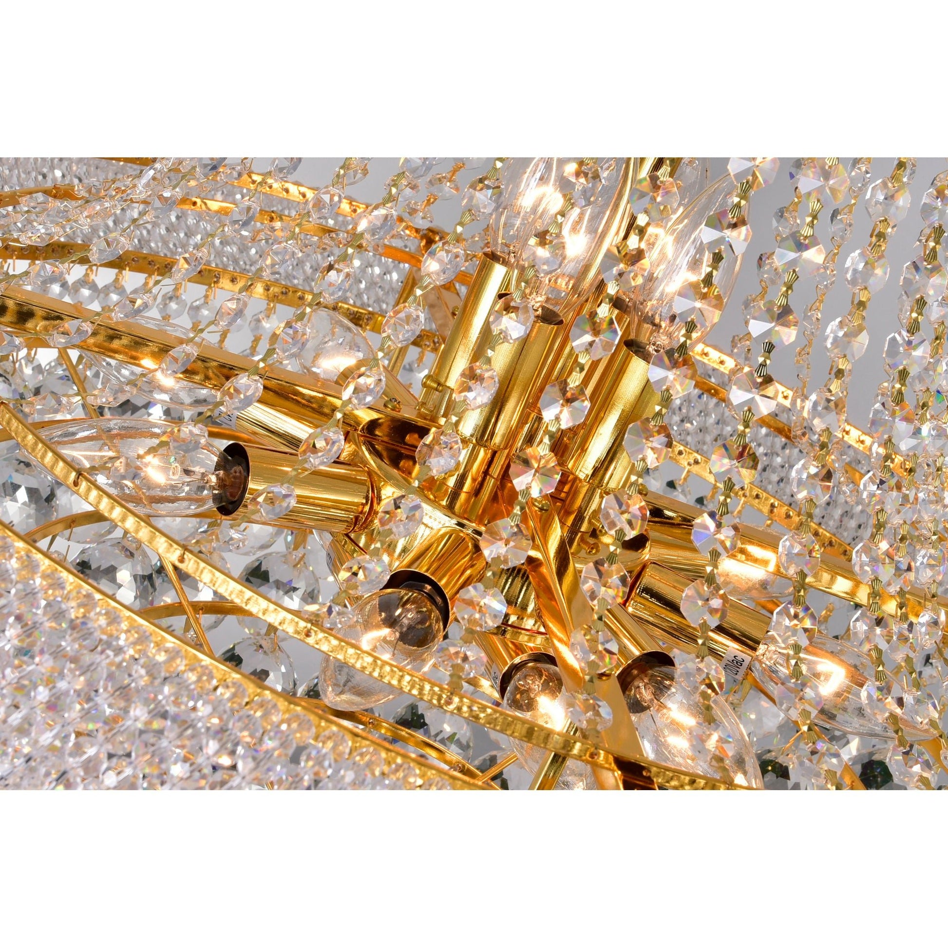 Empire 17 Light 24in Gold Down Chandelier with Crystals - CWI Lighting