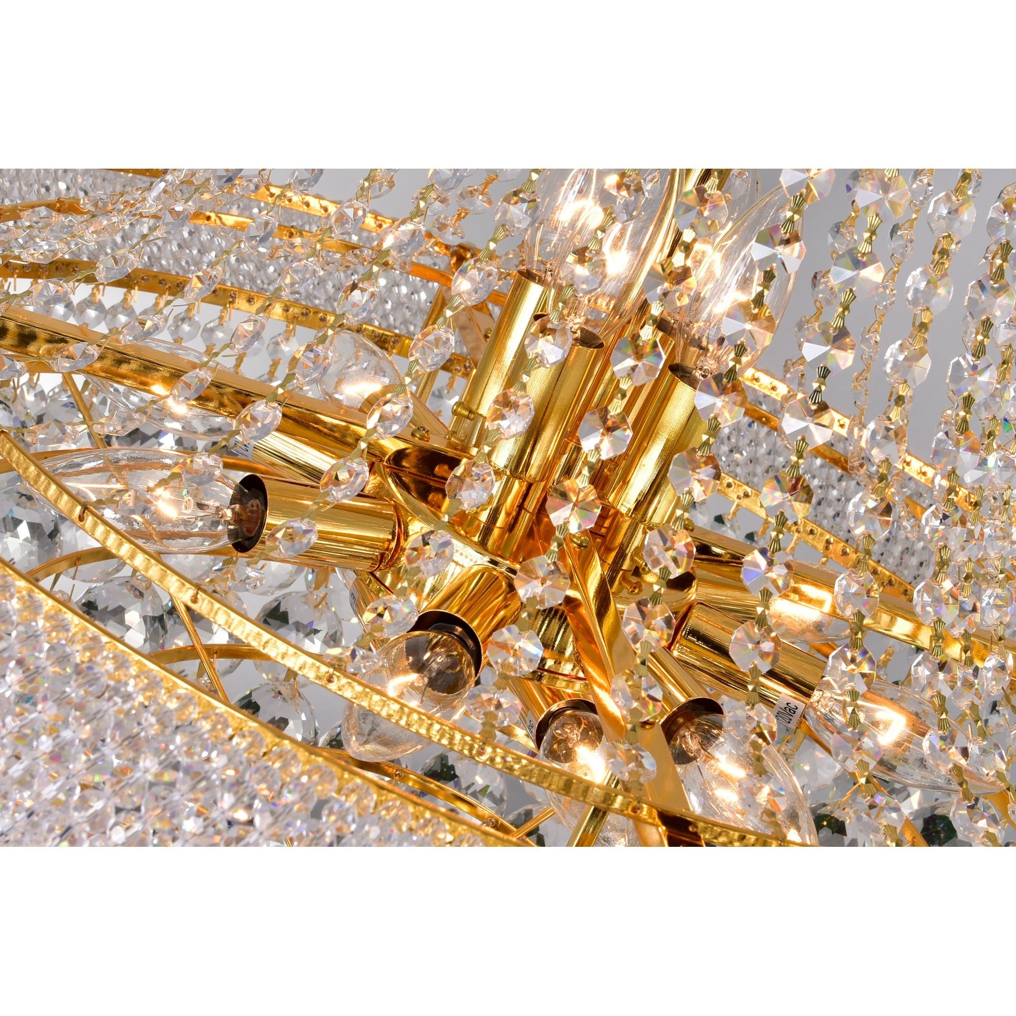 Empire 17 Light 24in Gold Down Chandelier with Crystals - CWI Lighting