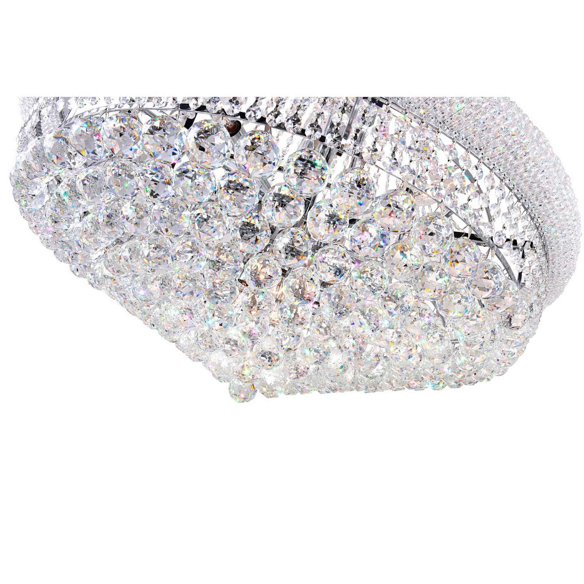 Empire 19 Light 32in Chrome Down Chandelier with Crystals - CWI Lighting