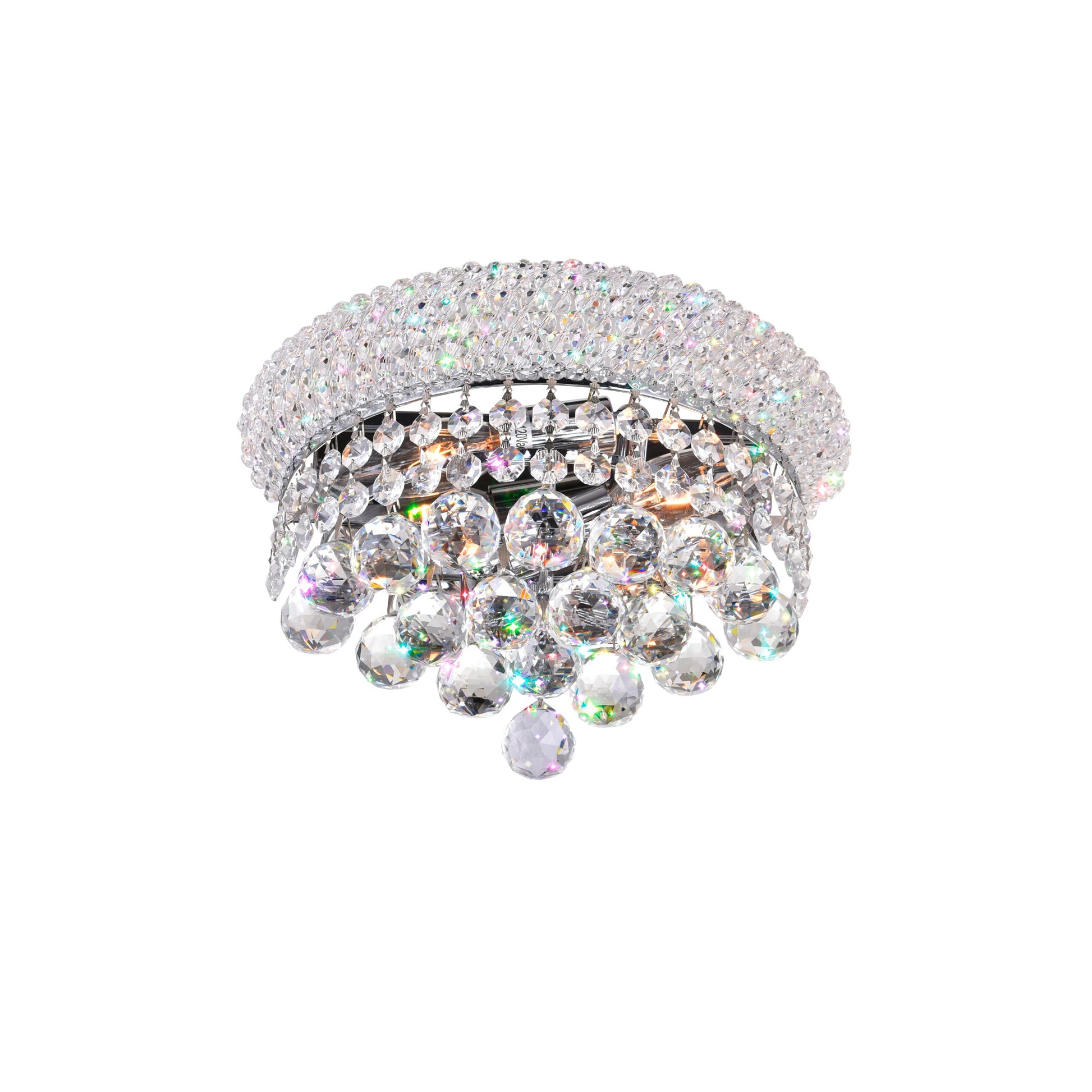 Empire 2 Light 12in Chrome Wall Sconce with Crystals - CWI Lighting