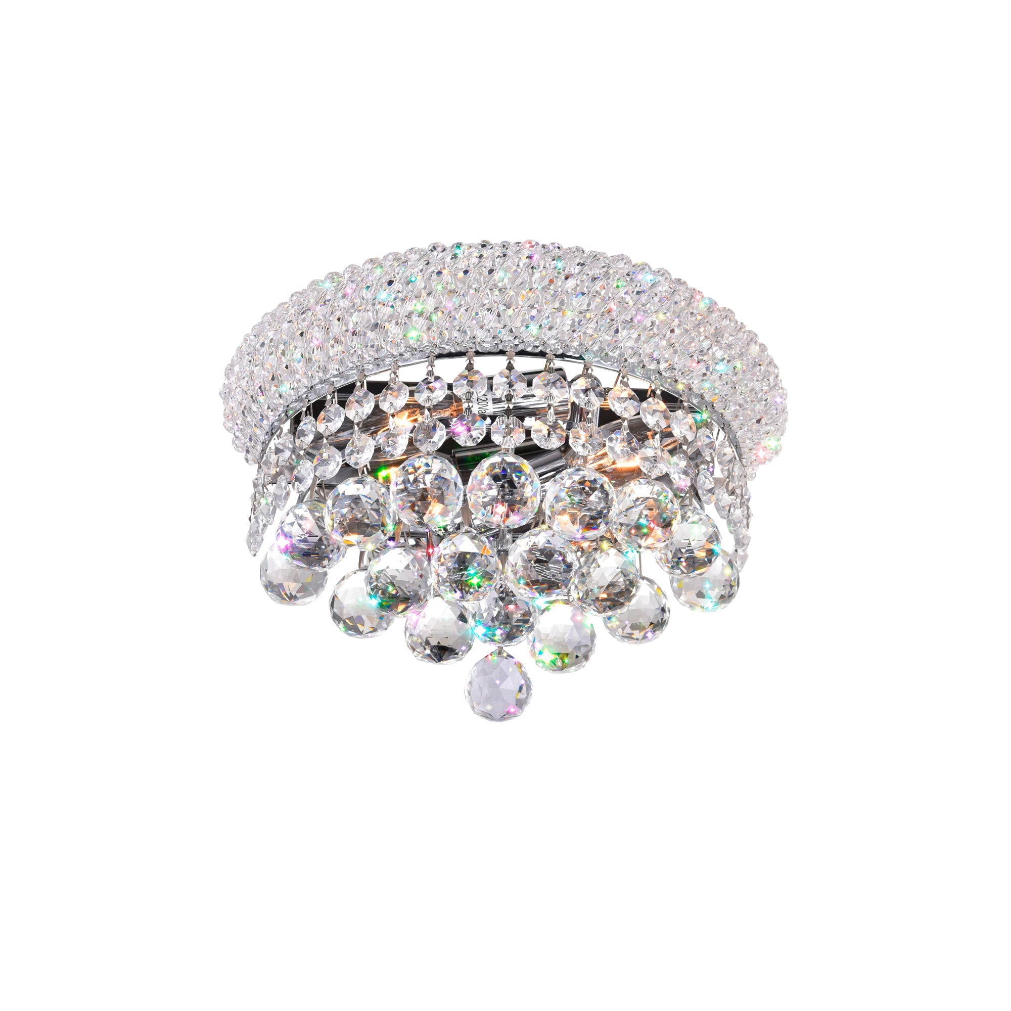 Empire 2 Light 12in Chrome Wall Sconce with Crystals - CWI Lighting