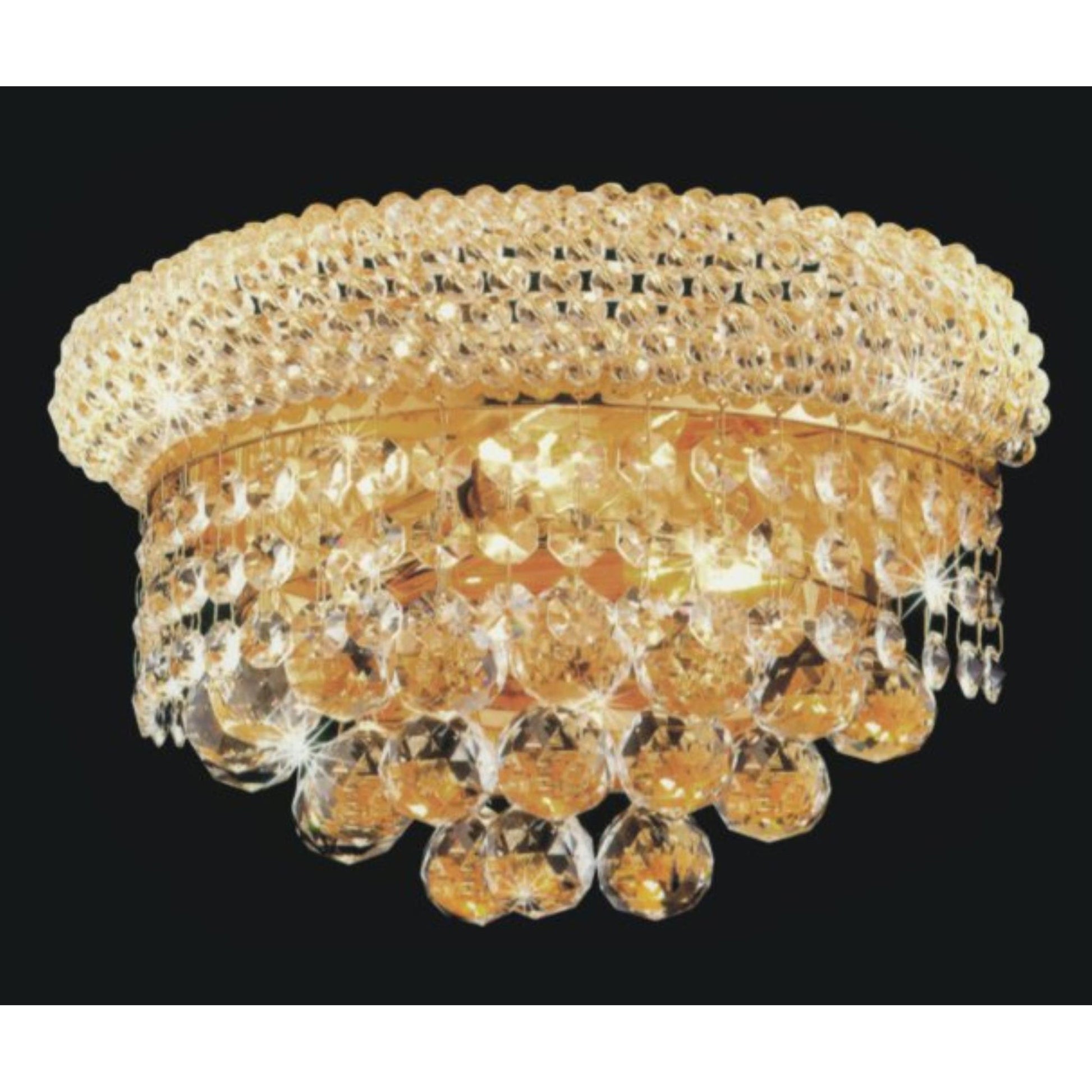 Empire 2 Light 12in Gold Wall Sconce with Crystals - CWI Lighting
