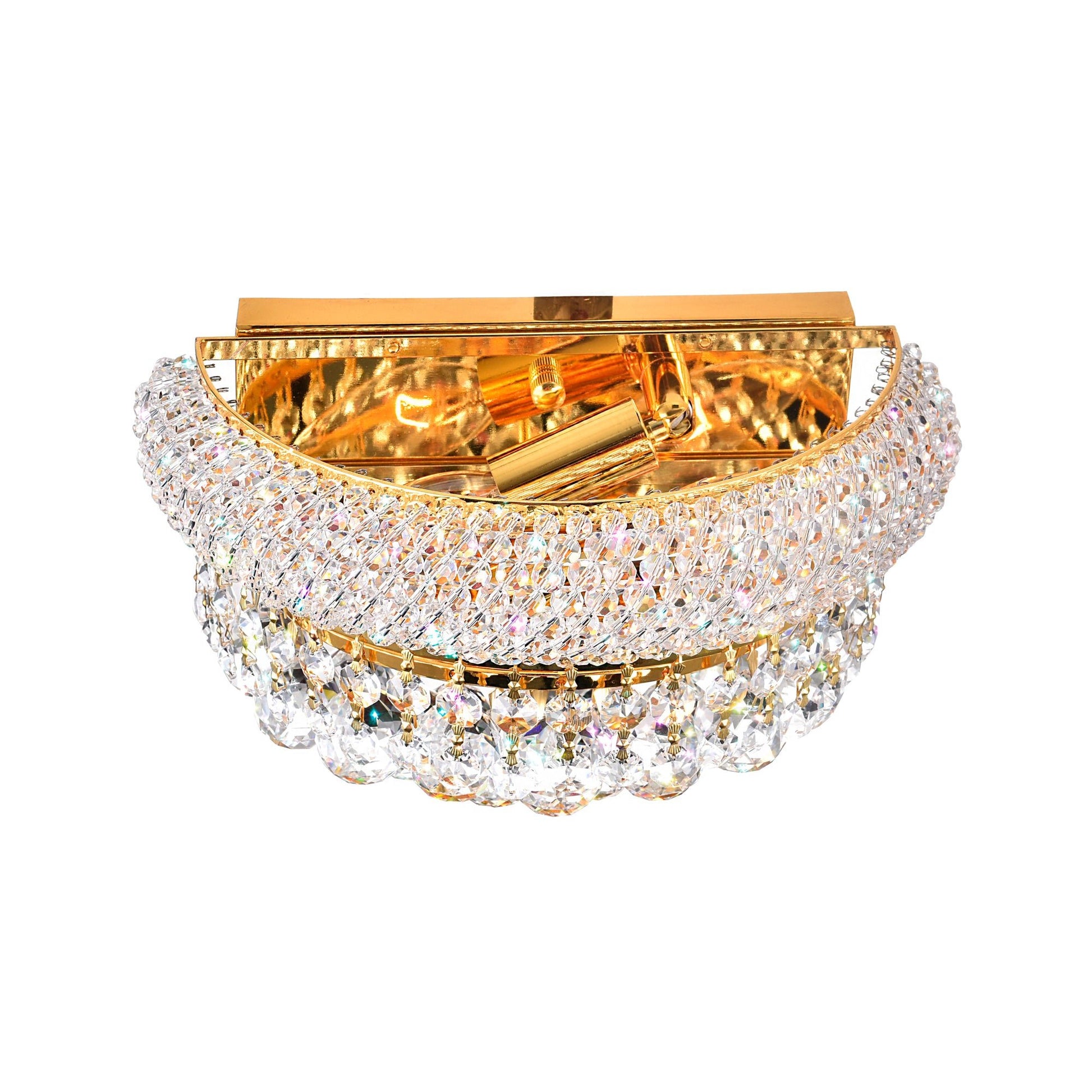 Empire 2 Light 12in Gold Wall Sconce with Crystals - CWI Lighting
