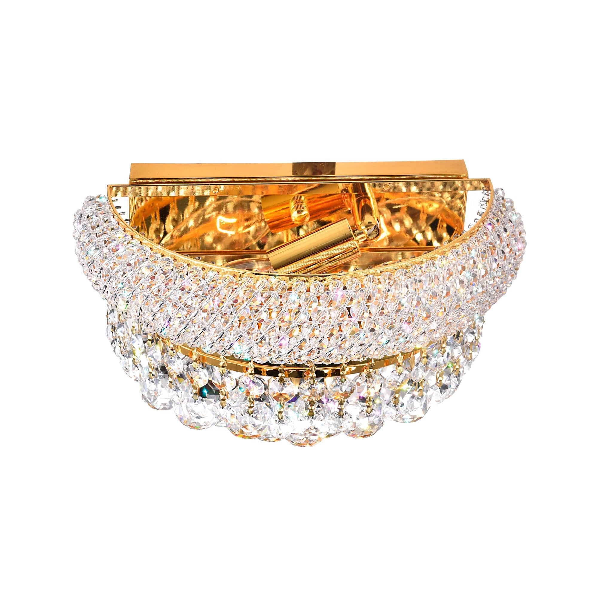 Empire 2 Light 12in Gold Wall Sconce with Crystals - CWI Lighting