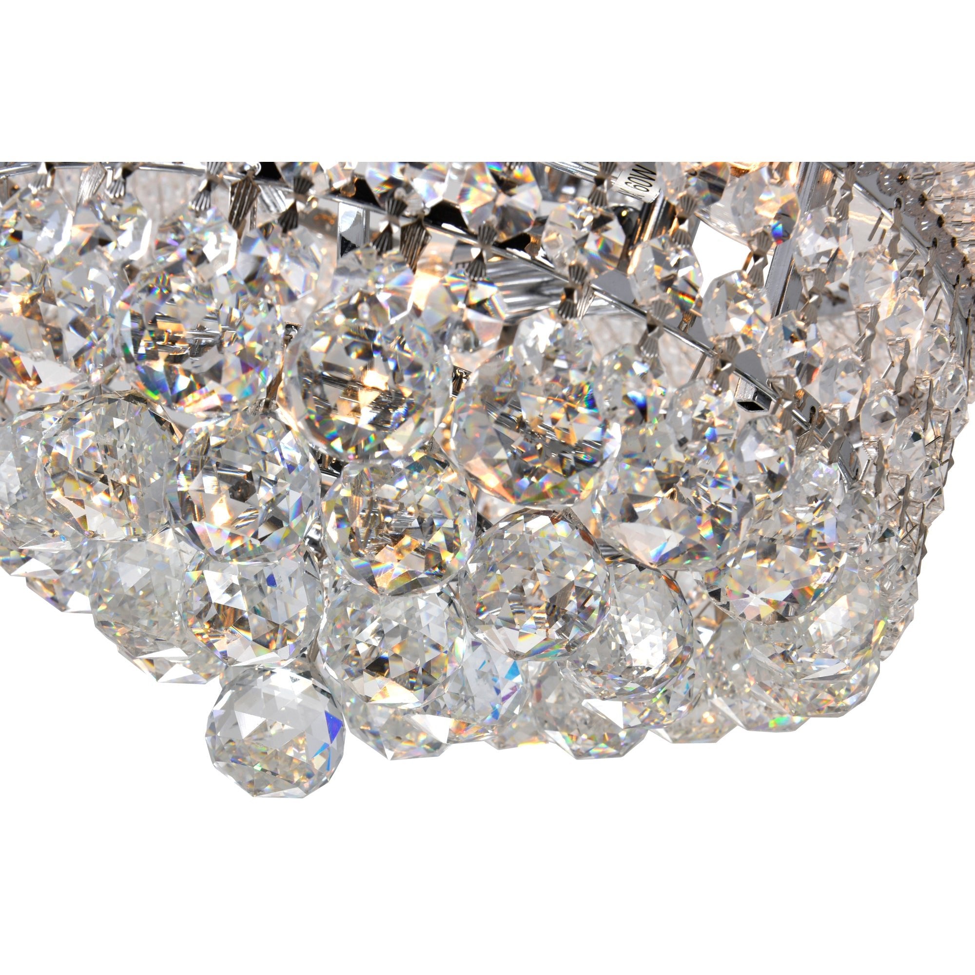 Empire 3 Light 12in Chrome Flush Mount with Crystals - CWI Lighting