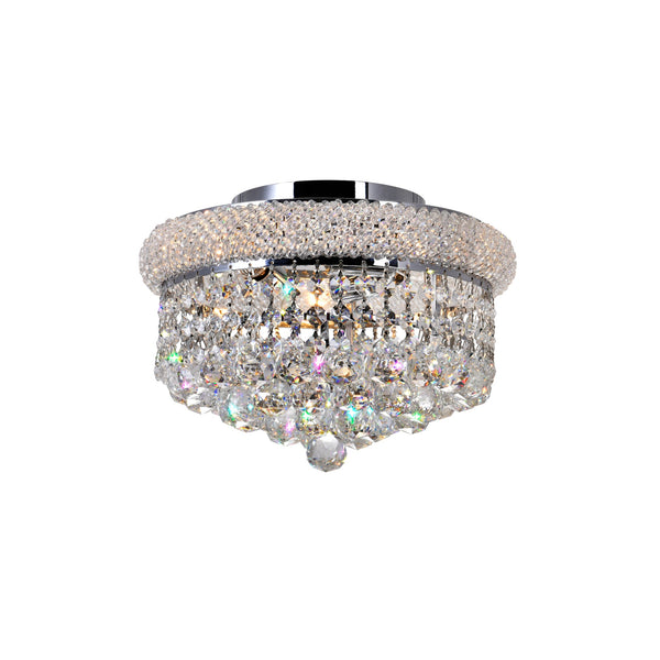 Empire 3 Light 12in Chrome Flush Mount with Crystals - CWI Lighting