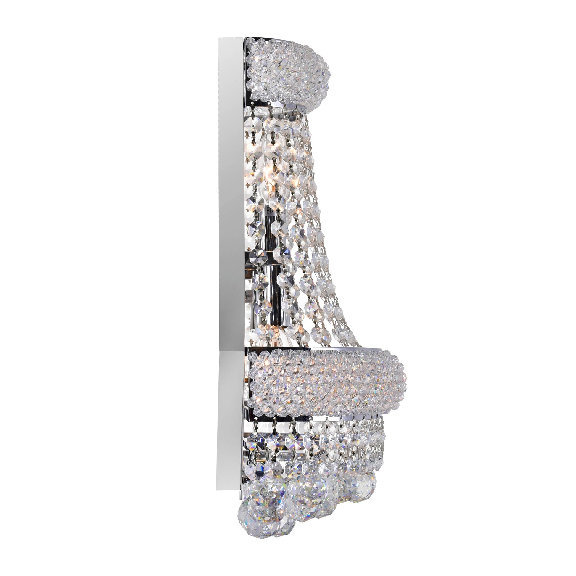 Empire 3 Light 12in Chrome Wall Sconce with Crystals - CWI Lighting