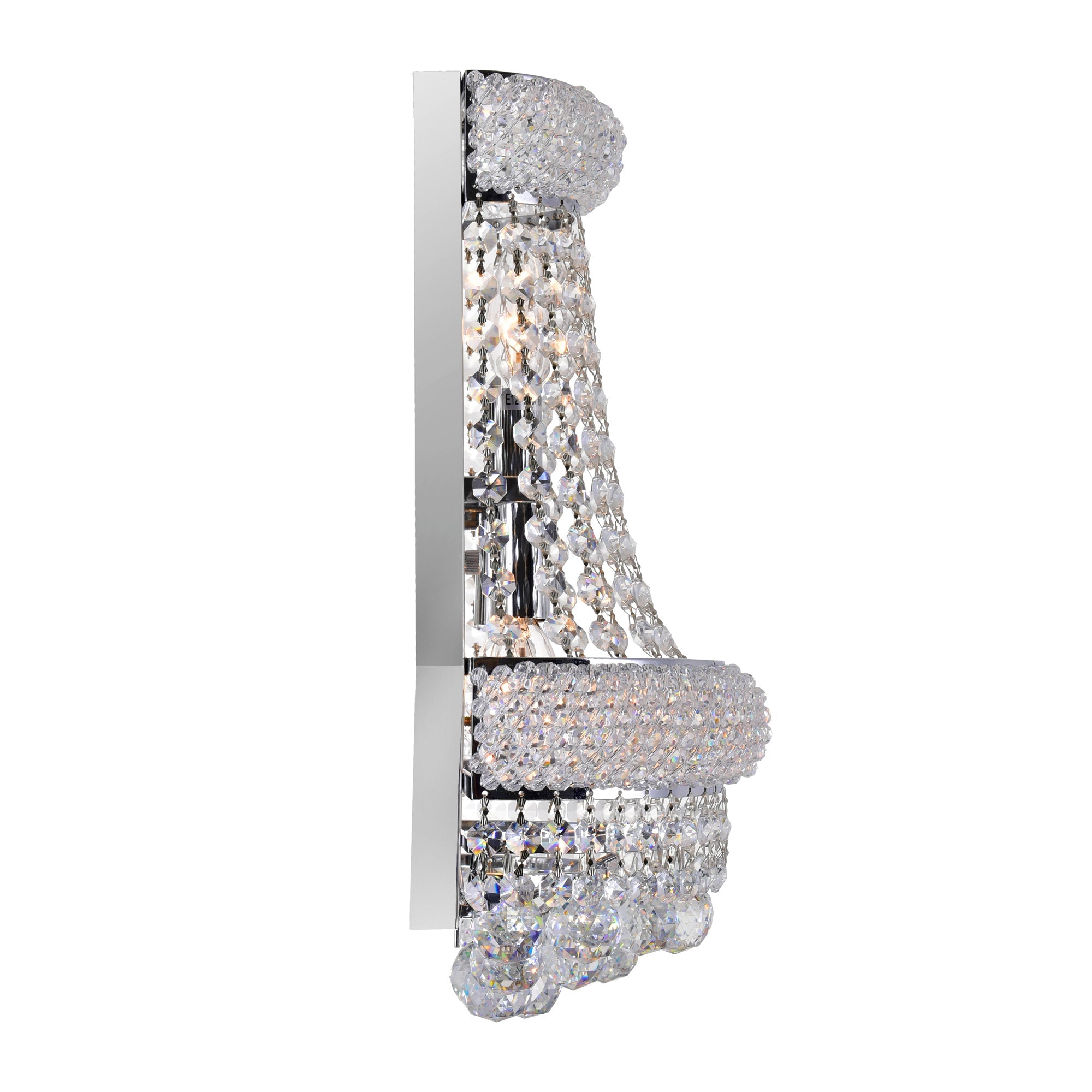 Empire 3 Light 12in Chrome Wall Sconce with Crystals - CWI Lighting