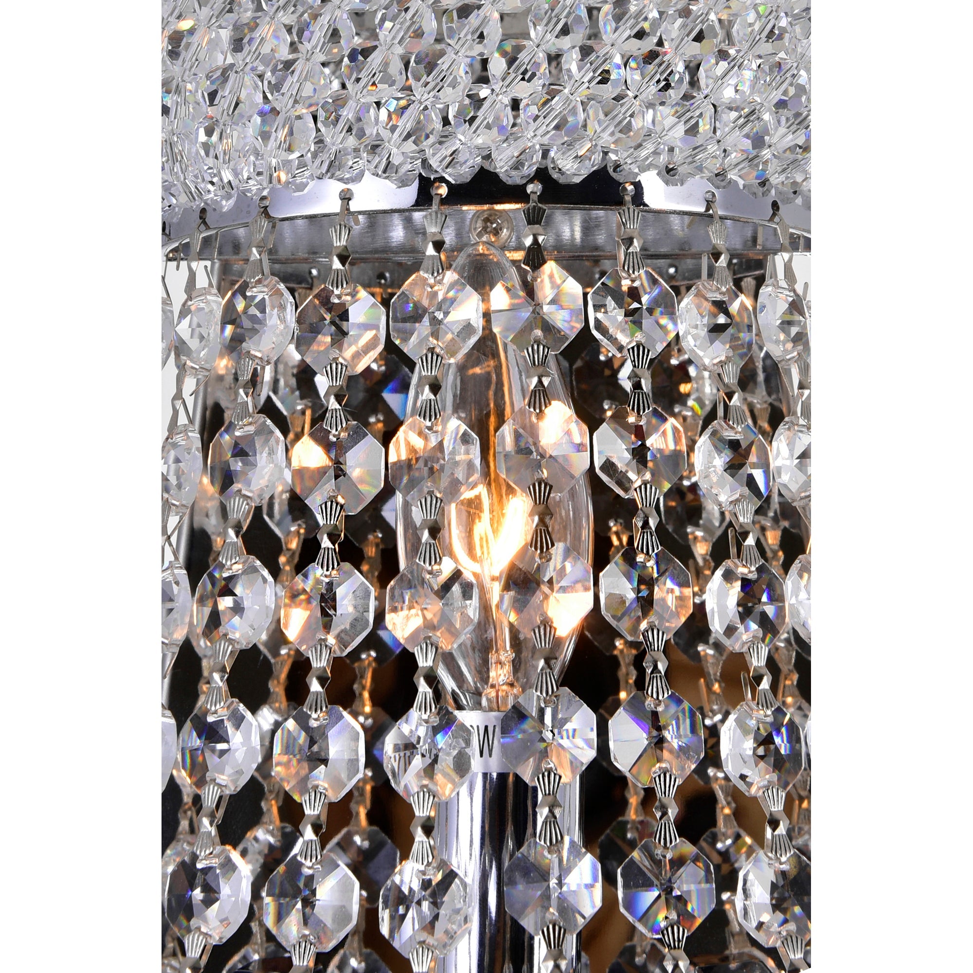 Empire 3 Light 12in Chrome Wall Sconce with Crystals - CWI Lighting