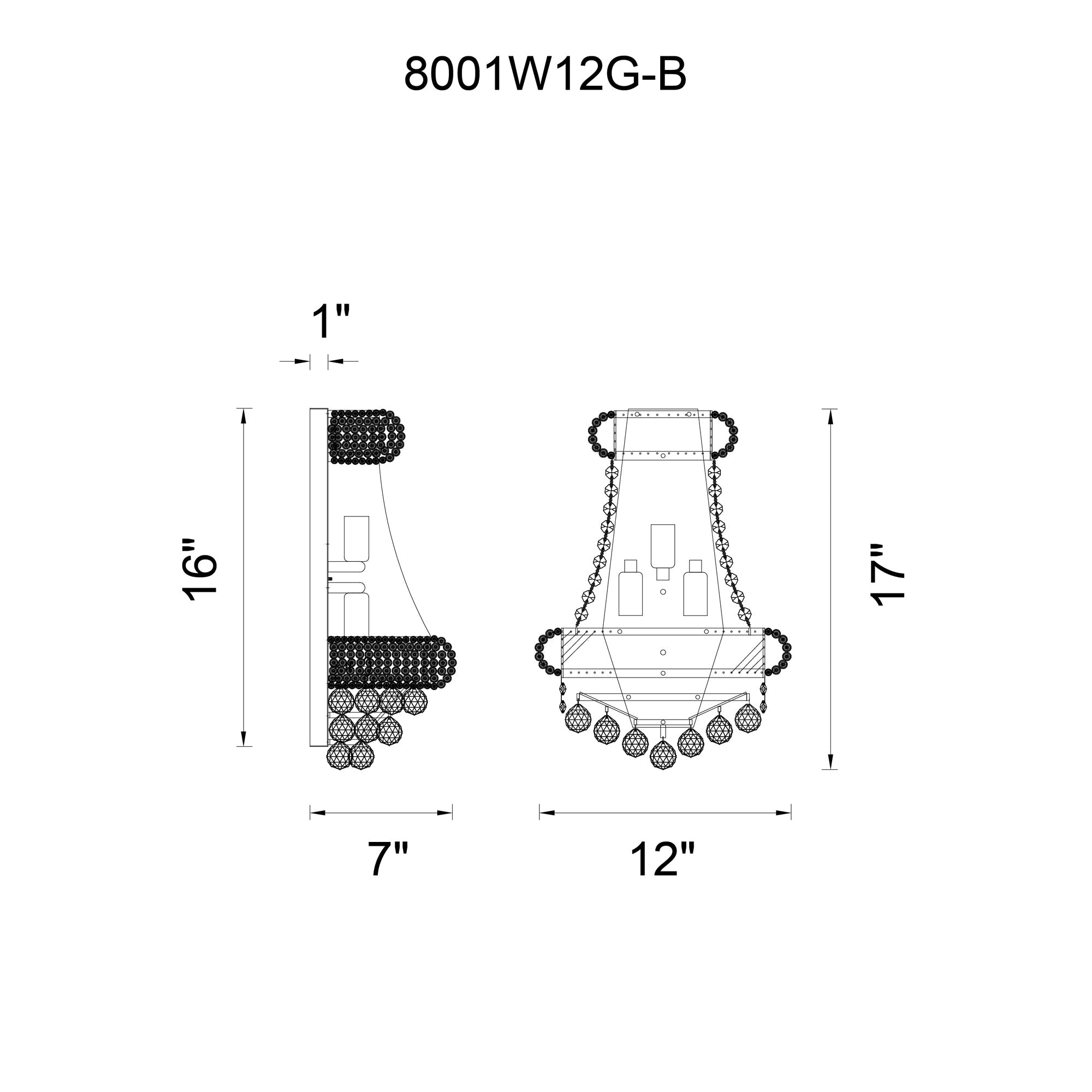 Empire 3 Light 12in Chrome Wall Sconce with Crystals - CWI Lighting