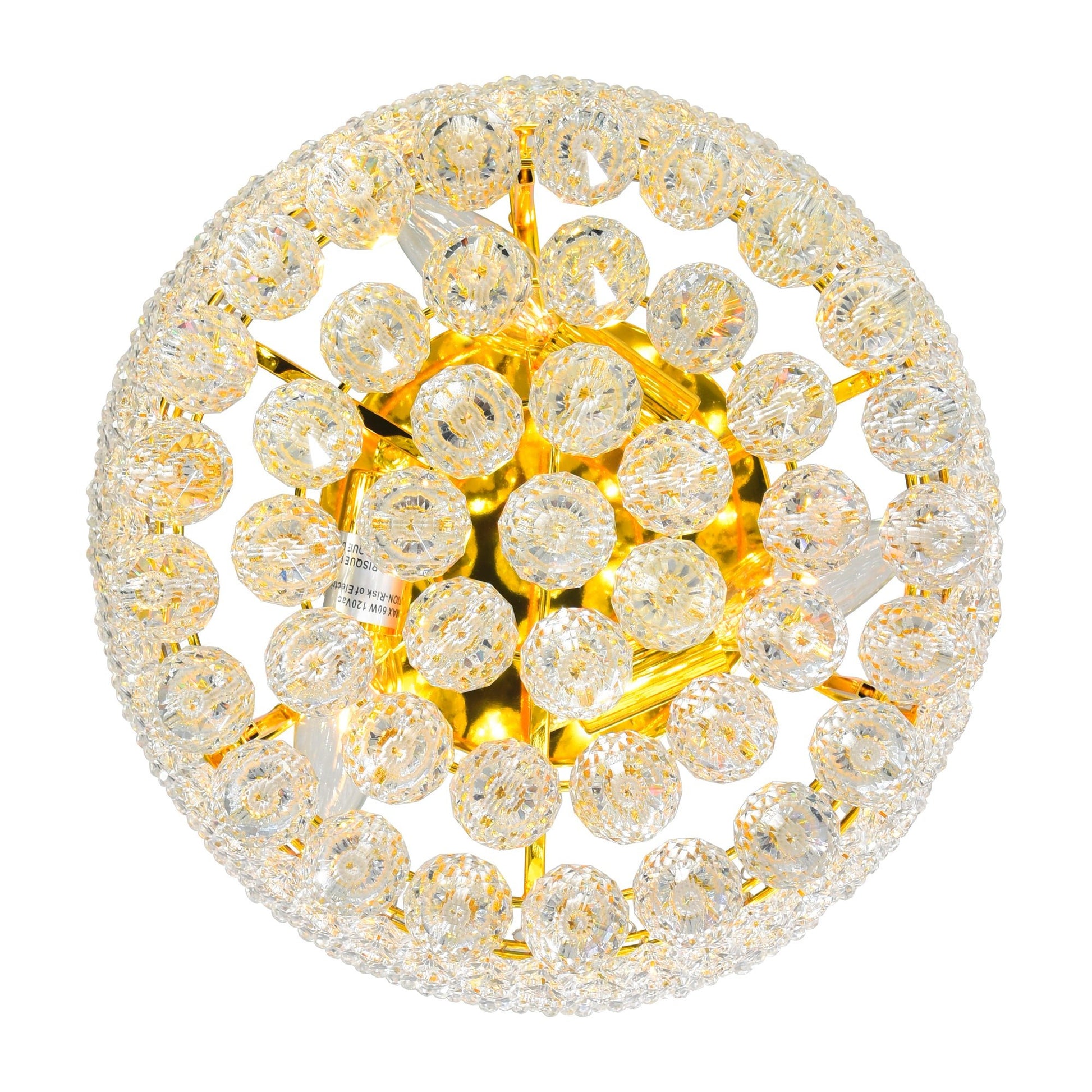 Empire 3 Light 12in Gold Flush Mount with Crystals - CWI Lighting