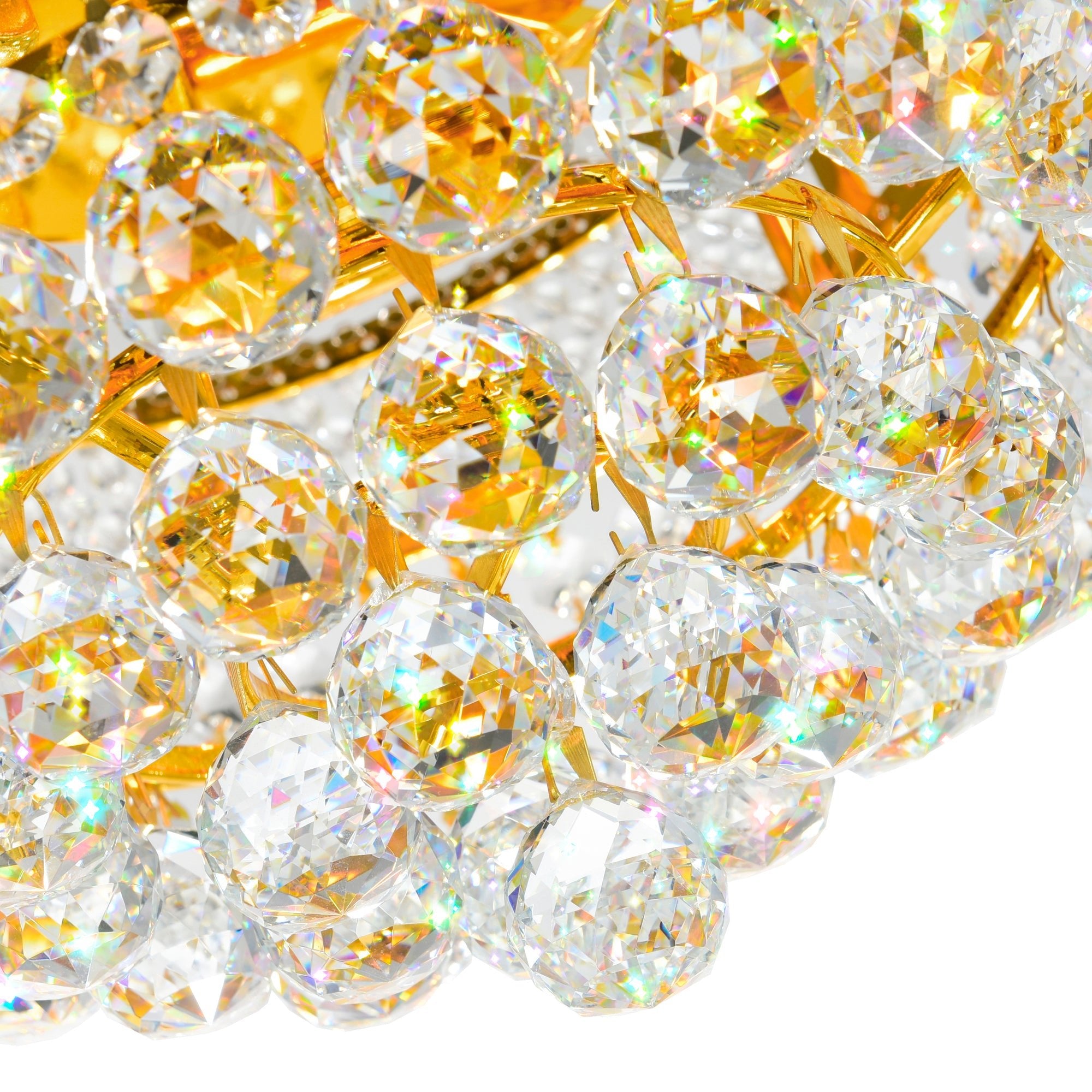 Empire 3 Light 12in Gold Flush Mount with Crystals - CWI Lighting