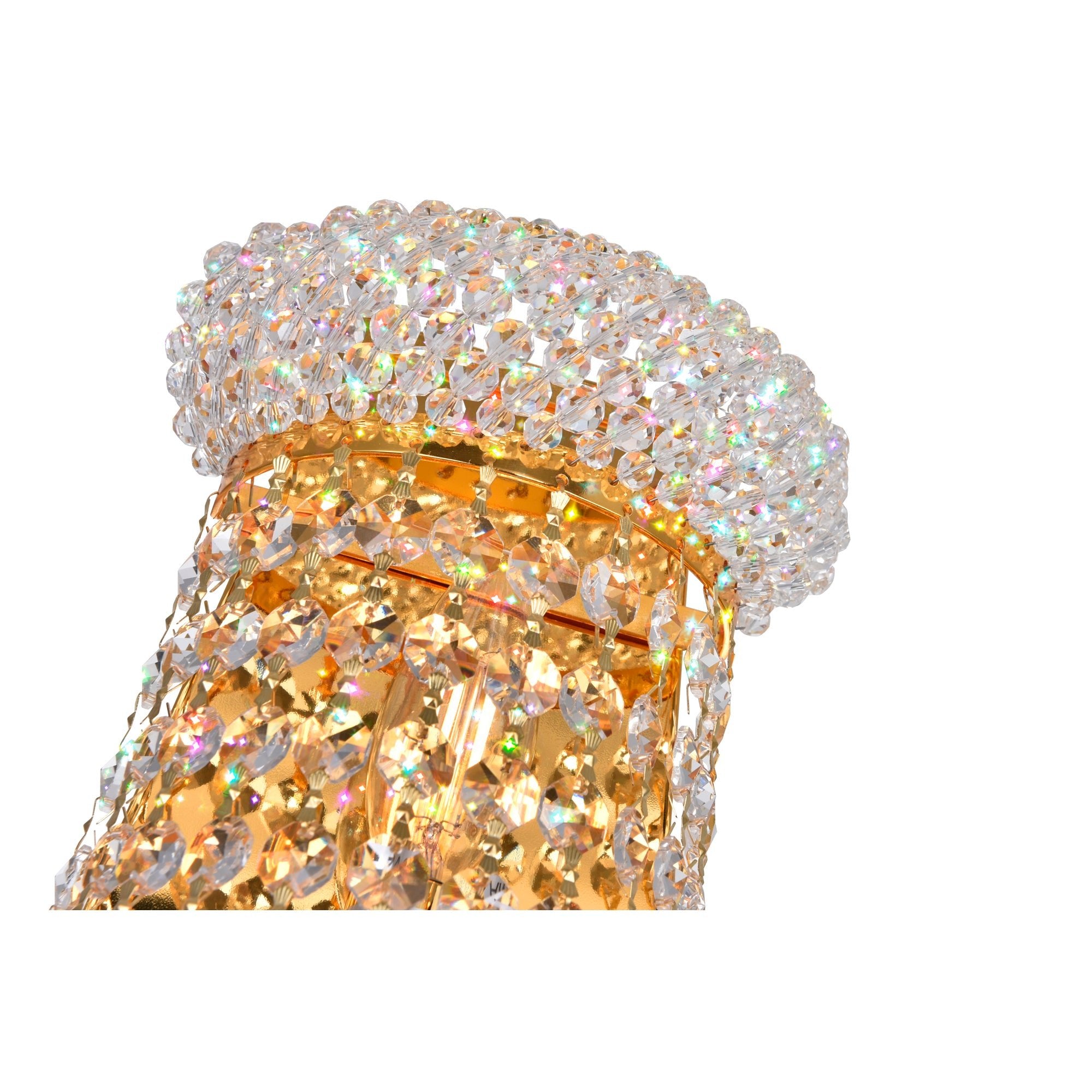 Empire 3 Light 12in Gold Wall Sconce with Crystals - CWI Lighting