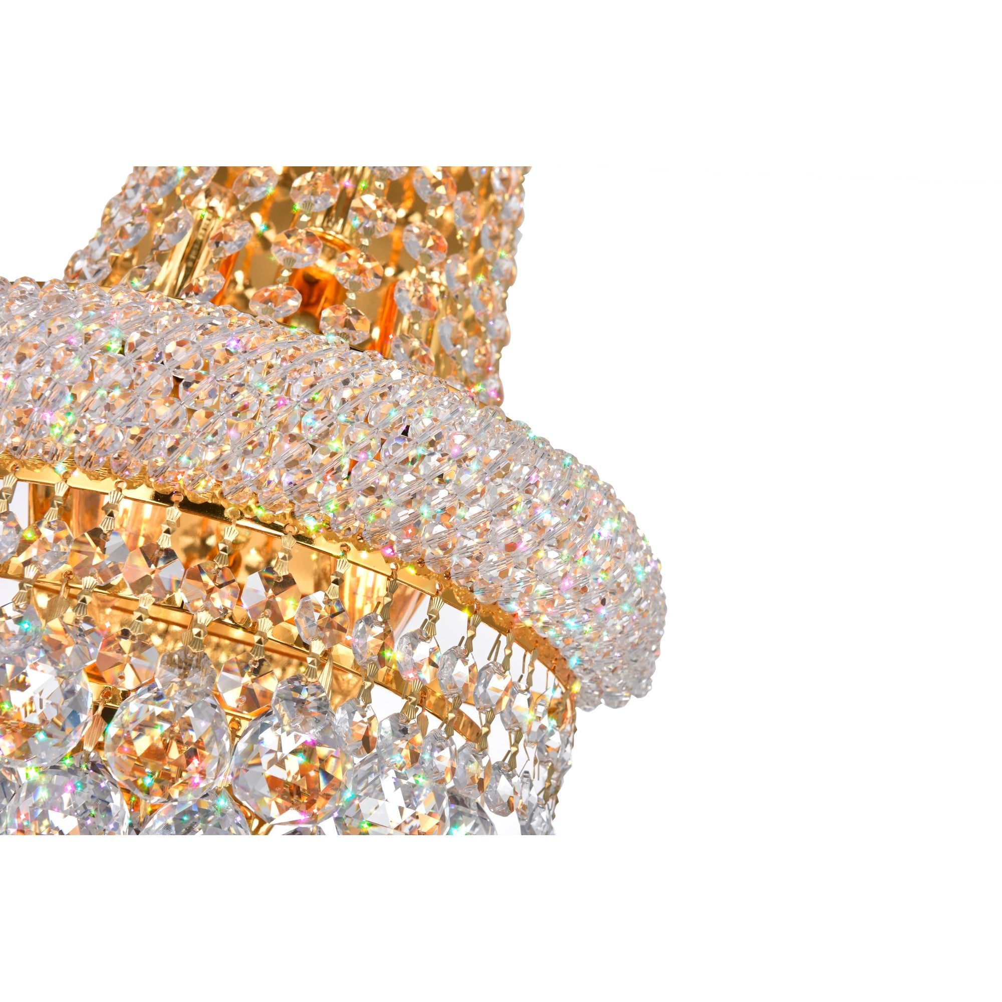 Empire 3 Light 12in Gold Wall Sconce with Crystals - CWI Lighting