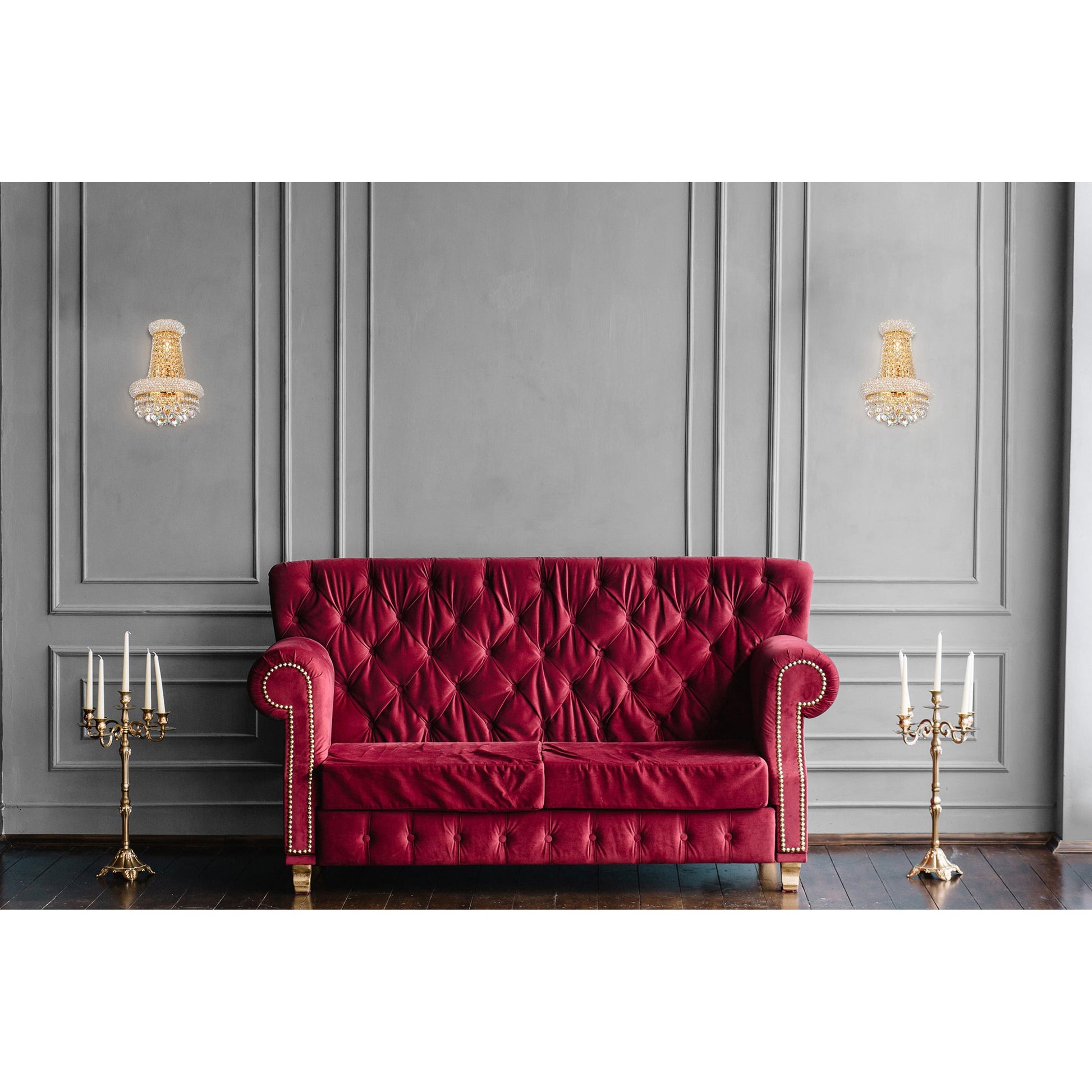 Empire 3 Light 12in Gold Wall Sconce with Crystals - CWI Lighting