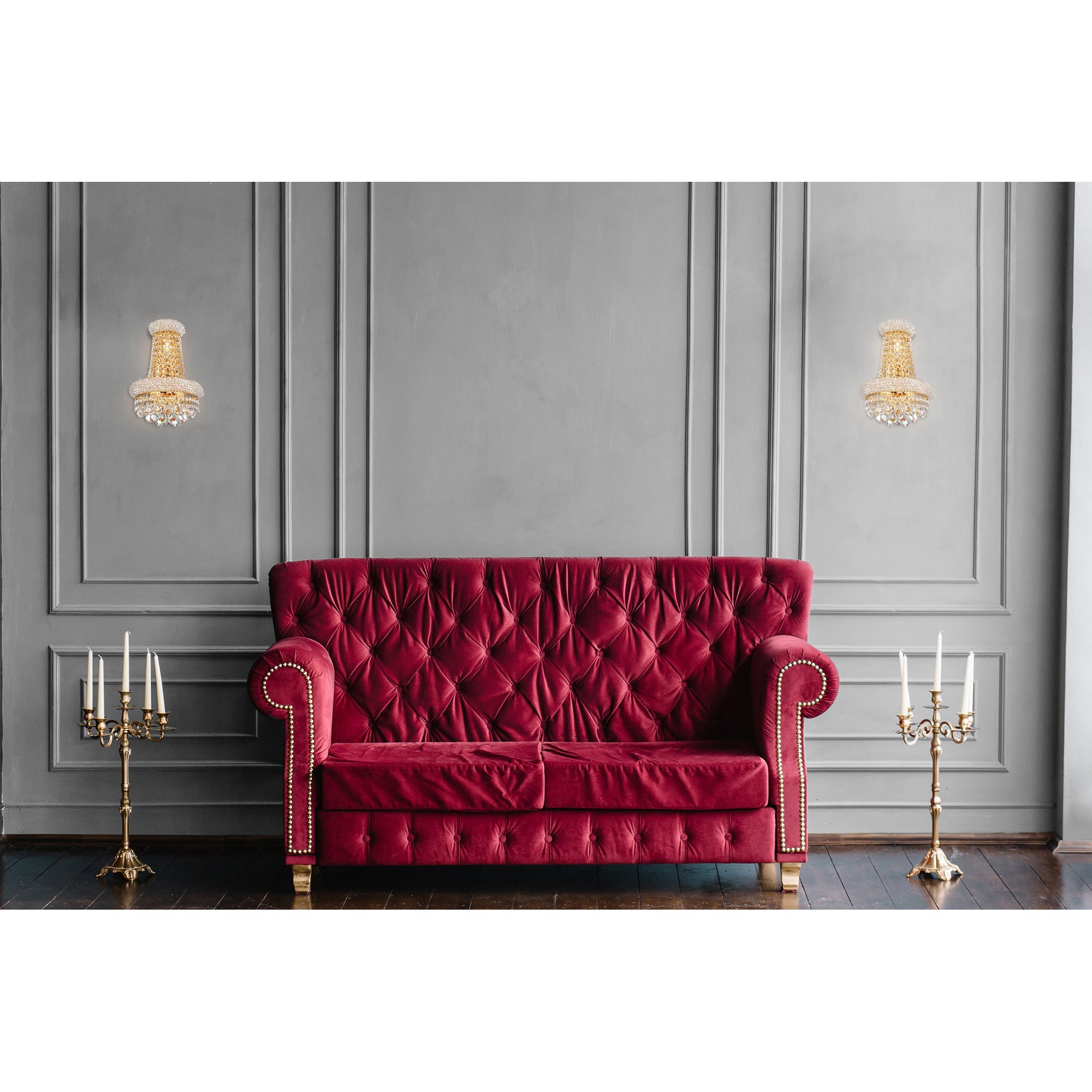 Empire 3 Light 12in Gold Wall Sconce with Crystals - CWI Lighting