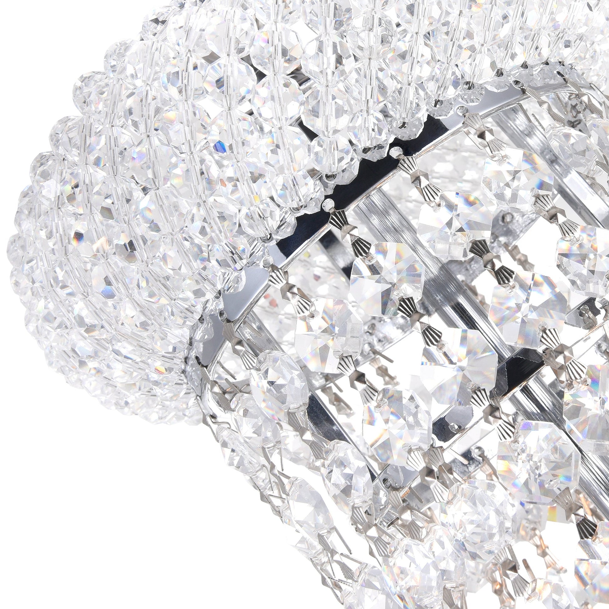 Empire 34 Light 36in Chrome Down Chandelier with Crystals - CWI Lighting