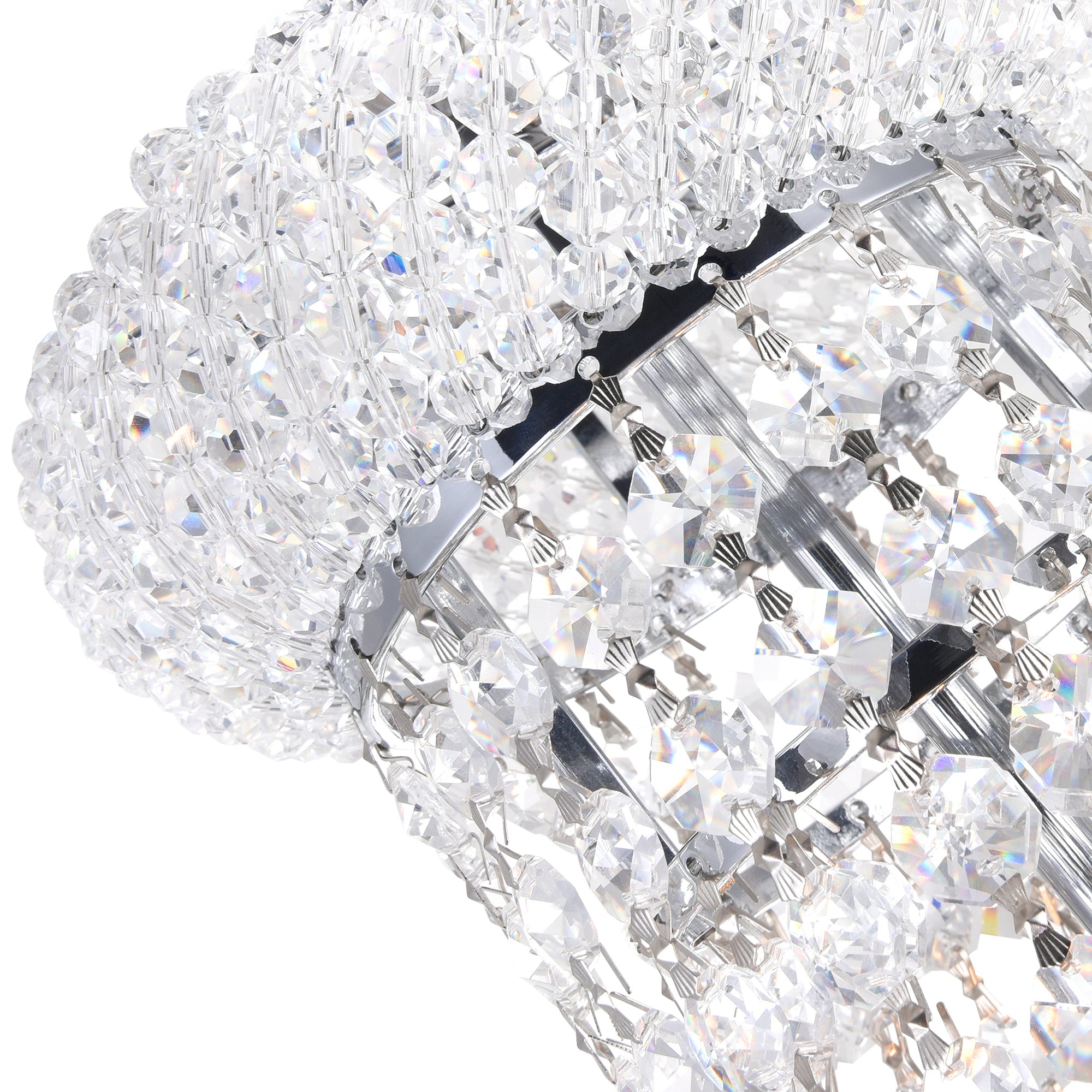 Empire 34 Light 36in Chrome Down Chandelier with Crystals - CWI Lighting