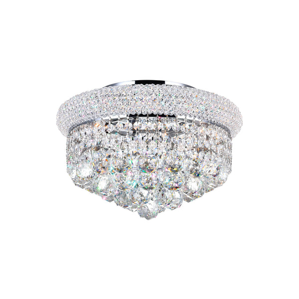 Empire 4 Light 14in Chrome Flush Mount with Crystals - CWI Lighting