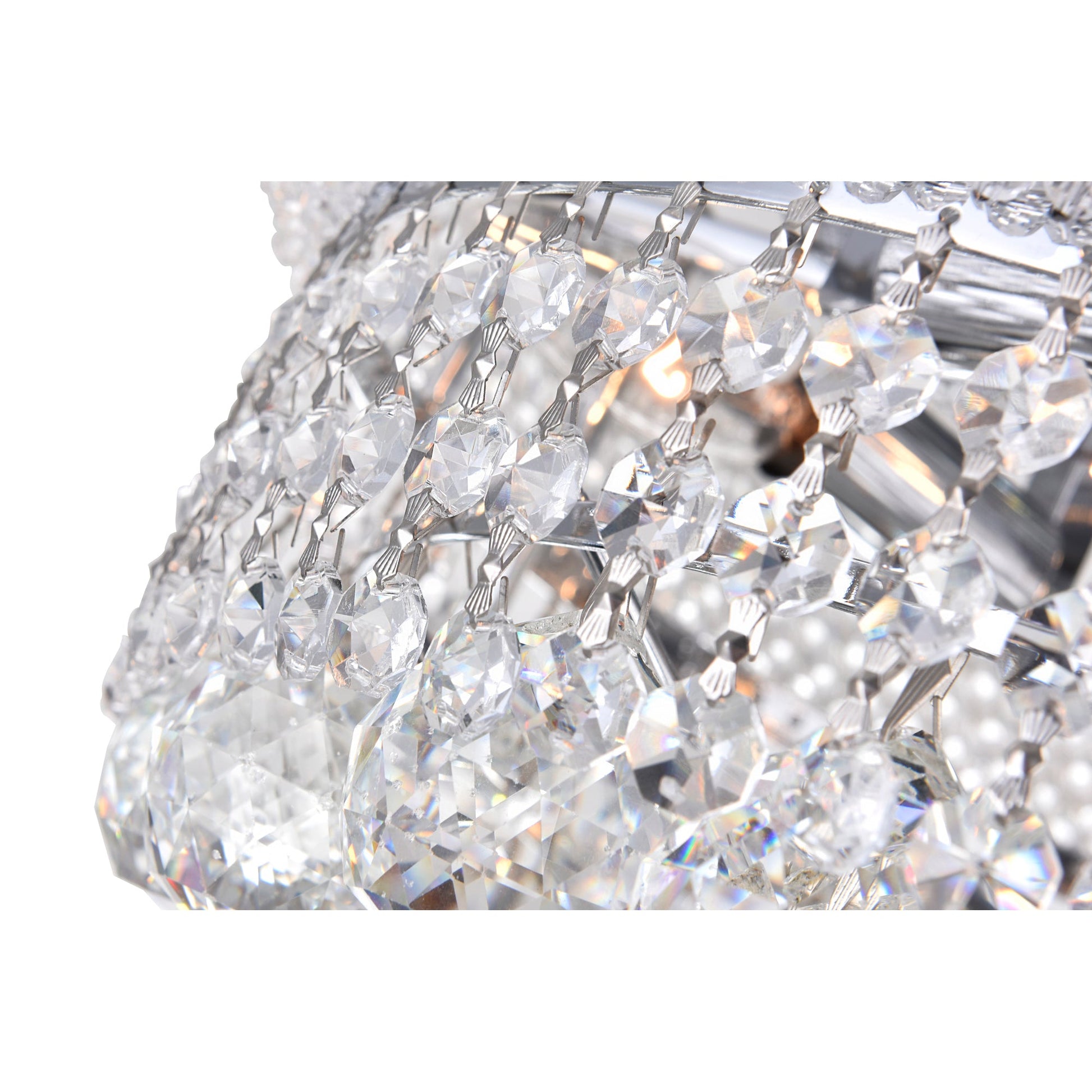 Empire 4 Light 14in Chrome Flush Mount with Crystals - CWI Lighting