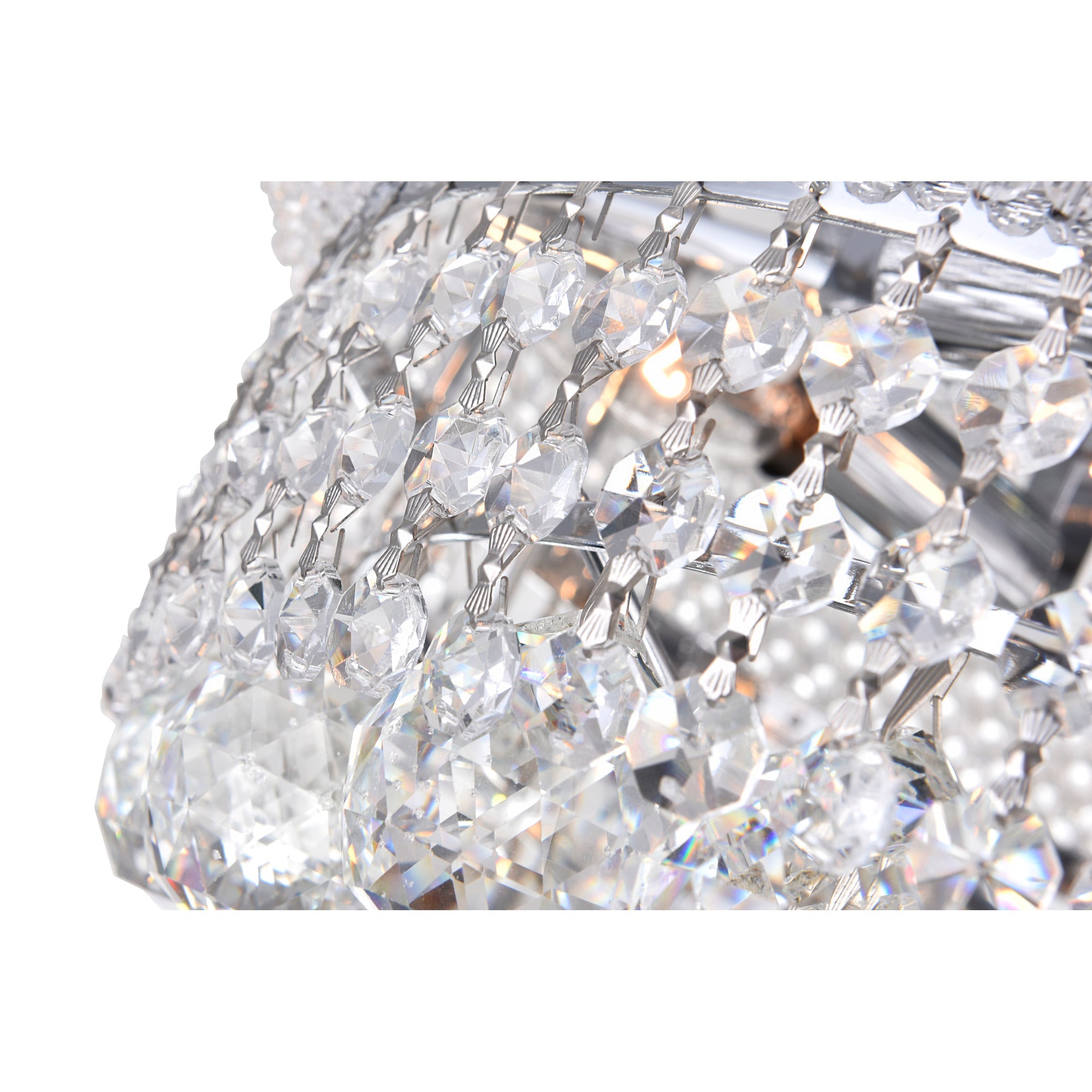 Empire 4 Light 14in Chrome Flush Mount with Crystals - CWI Lighting