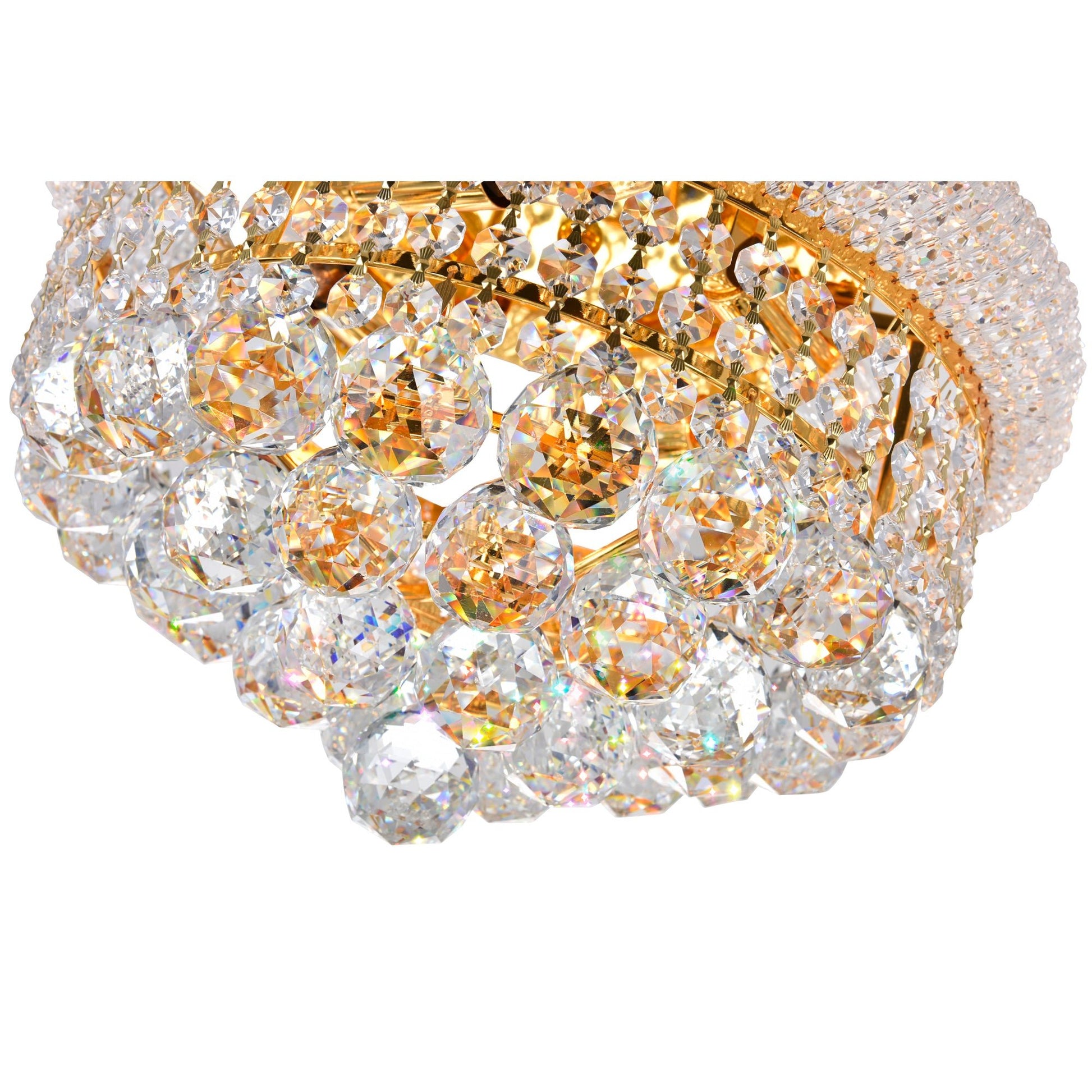 Empire 4 Light 14in Gold Flush Mount with Crystals - CWI Lighting