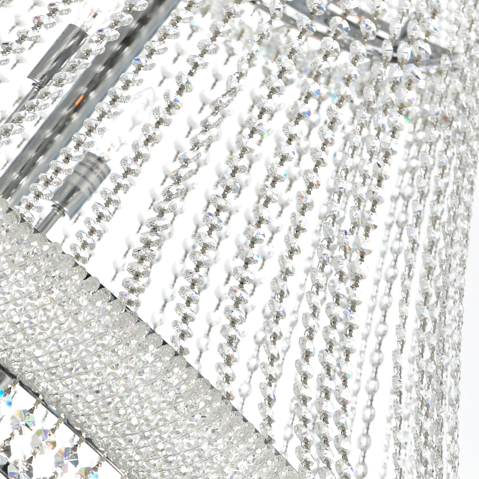 Empire 42 Light 50in Chrome Down Chandelier with Crystals - CWI Lighting