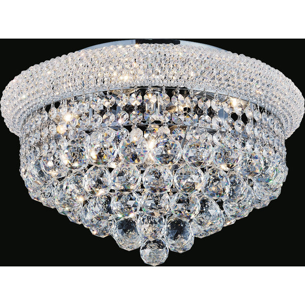 Empire 5 Light 18in Chrome Flush Mount with Crystals - CWI Lighting