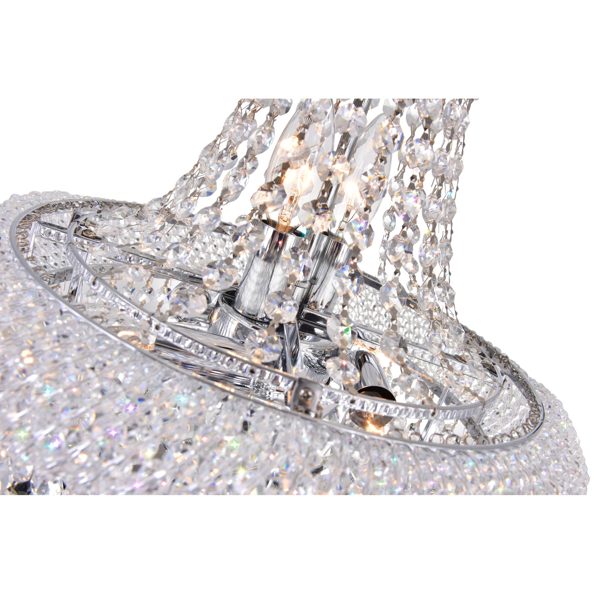 Empire 6 Light 14in Chrome Chandelier with Crystals - CWI Lighting