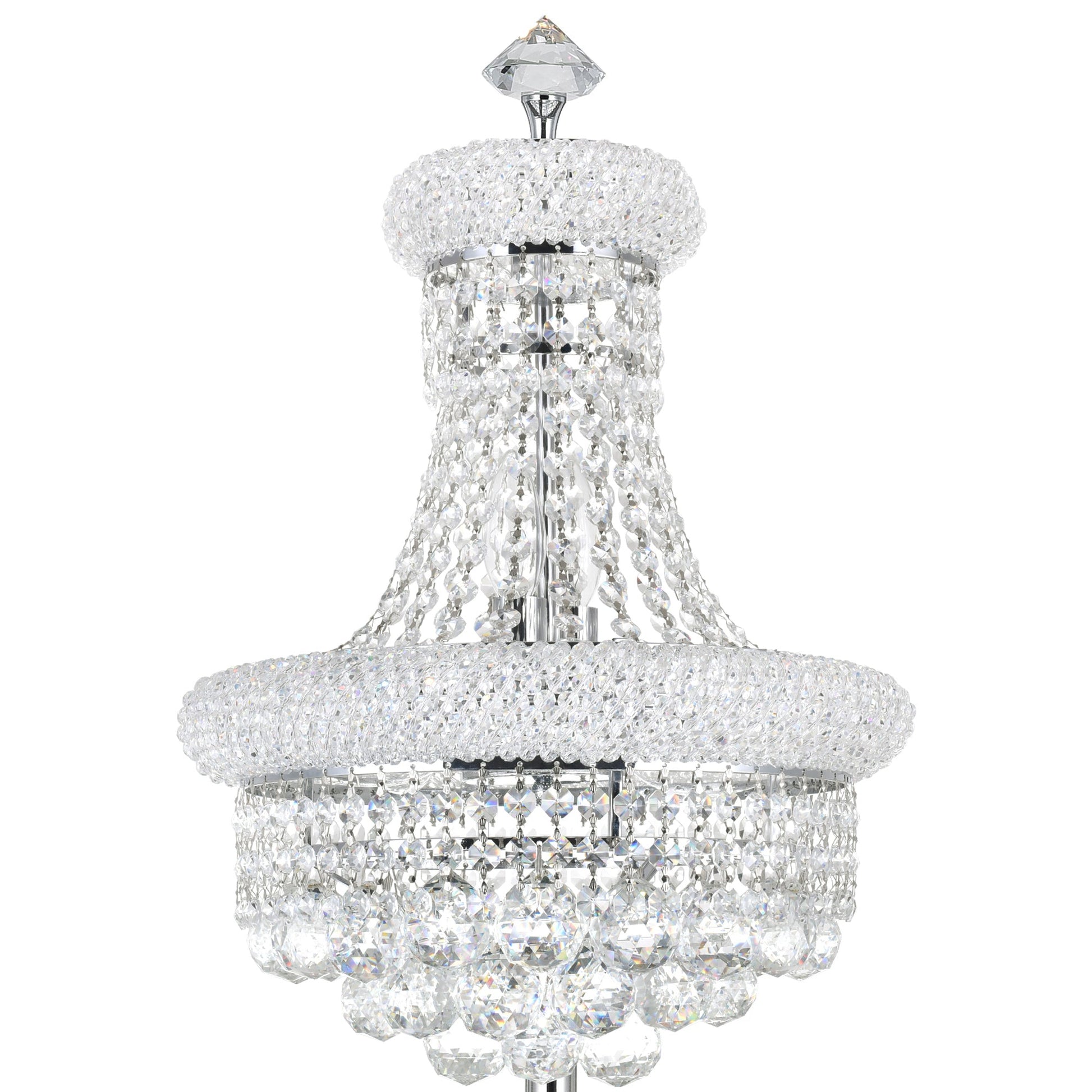 Empire 6 Light 14in Chrome Table Lamp with Crystals - CWI Lighting