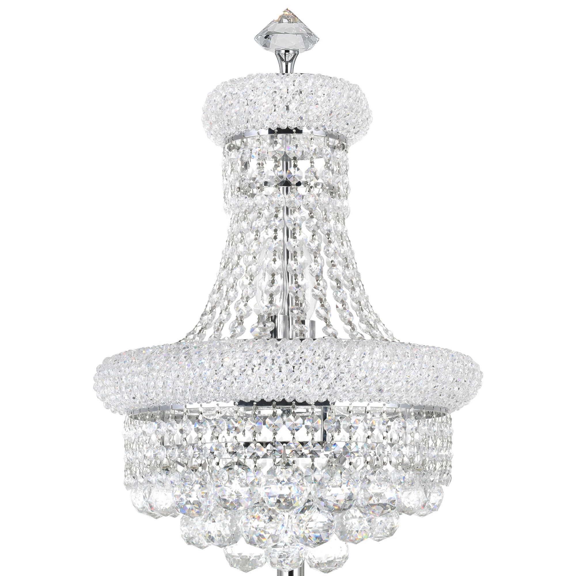 Empire 6 Light 14in Chrome Table Lamp with Crystals - CWI Lighting