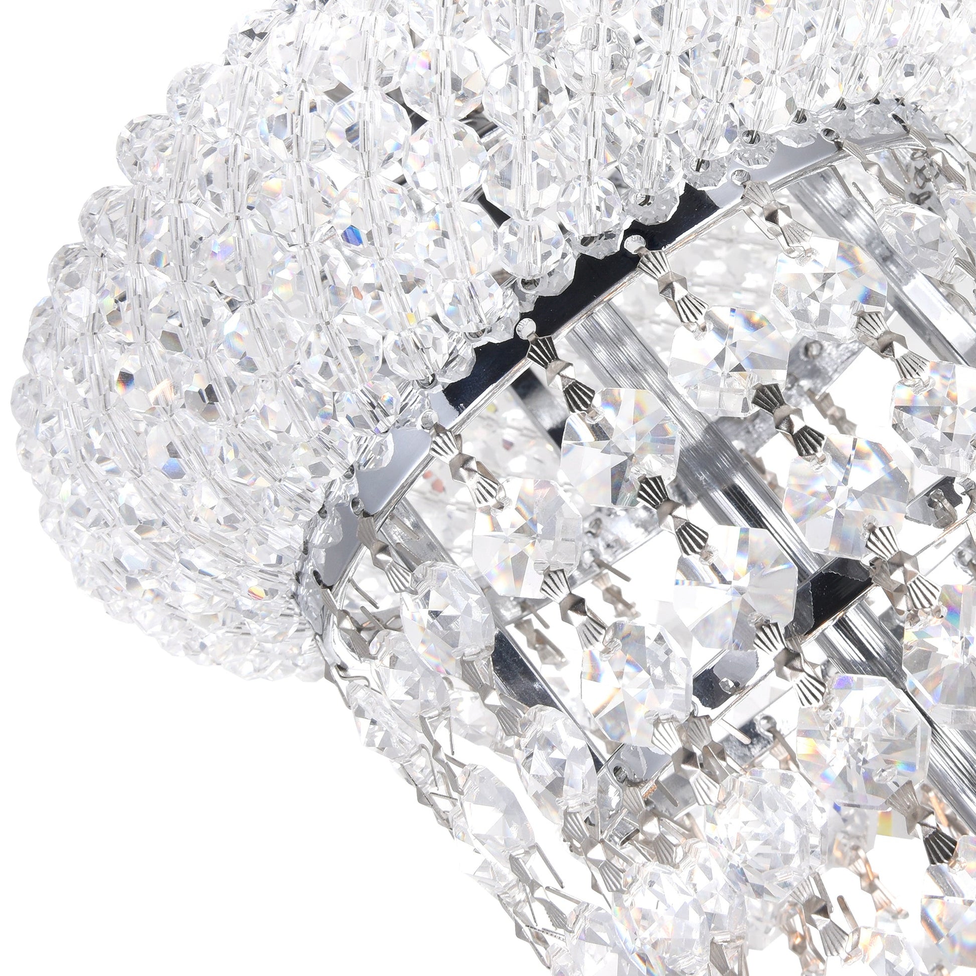 Empire 6 Light 14in Chrome Table Lamp with Crystals - CWI Lighting