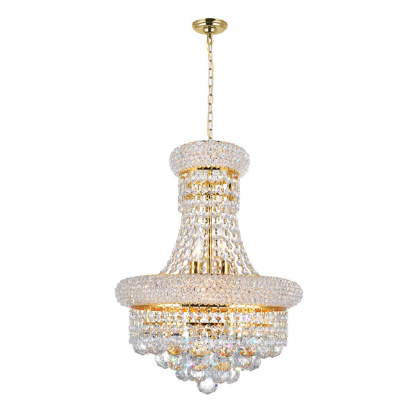 Empire 6 Light 14in Gold Chandelier with Crystals - CWI Lighting