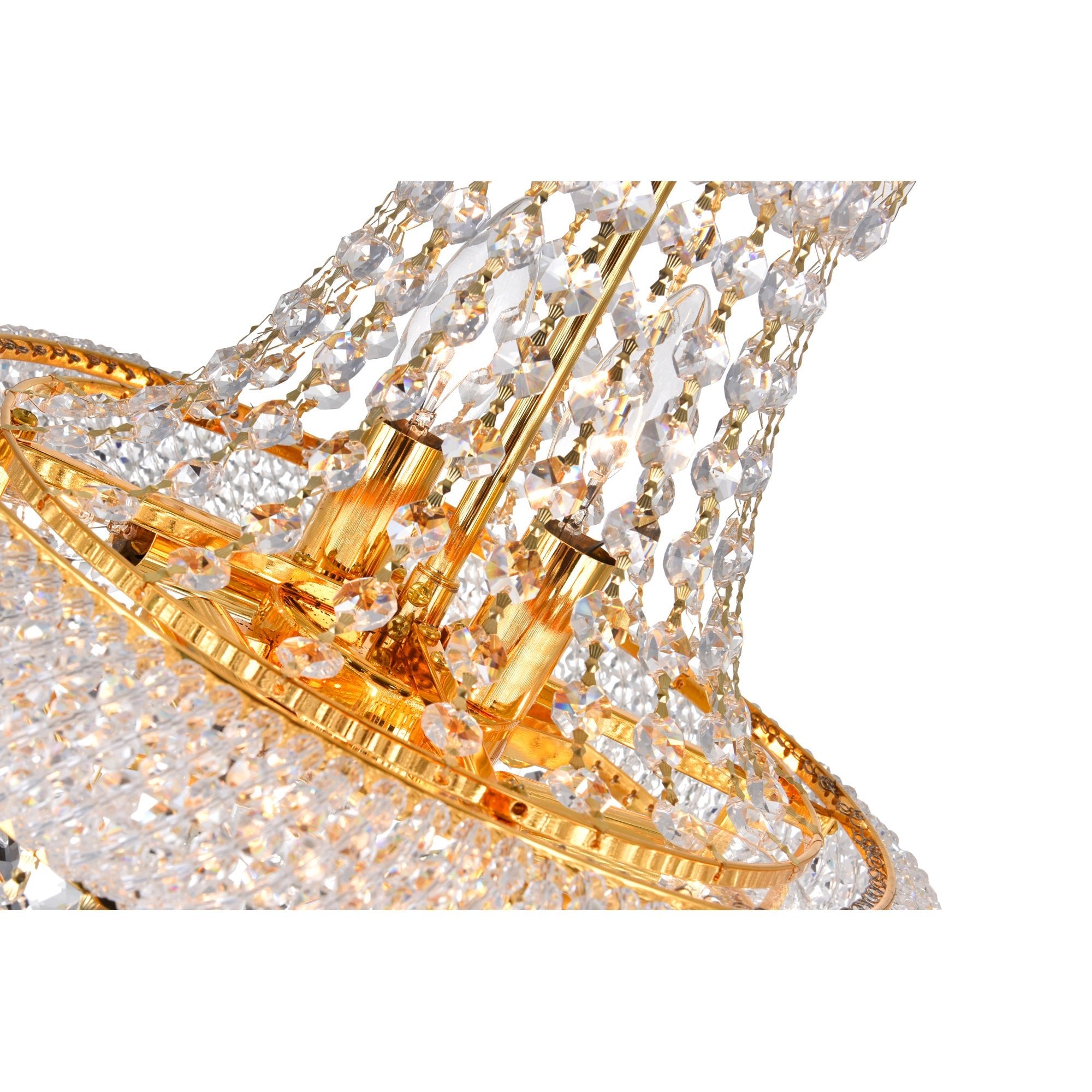 Empire 6 Light 14in Gold Chandelier with Crystals - CWI Lighting