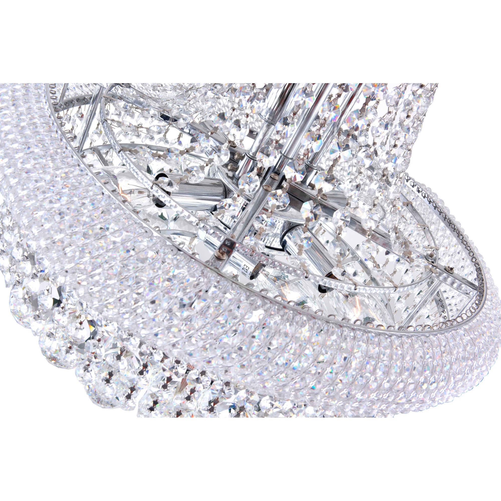 Empire 8 Light 18in Chrome Down Chandelier with Crystals - CWI Lighting