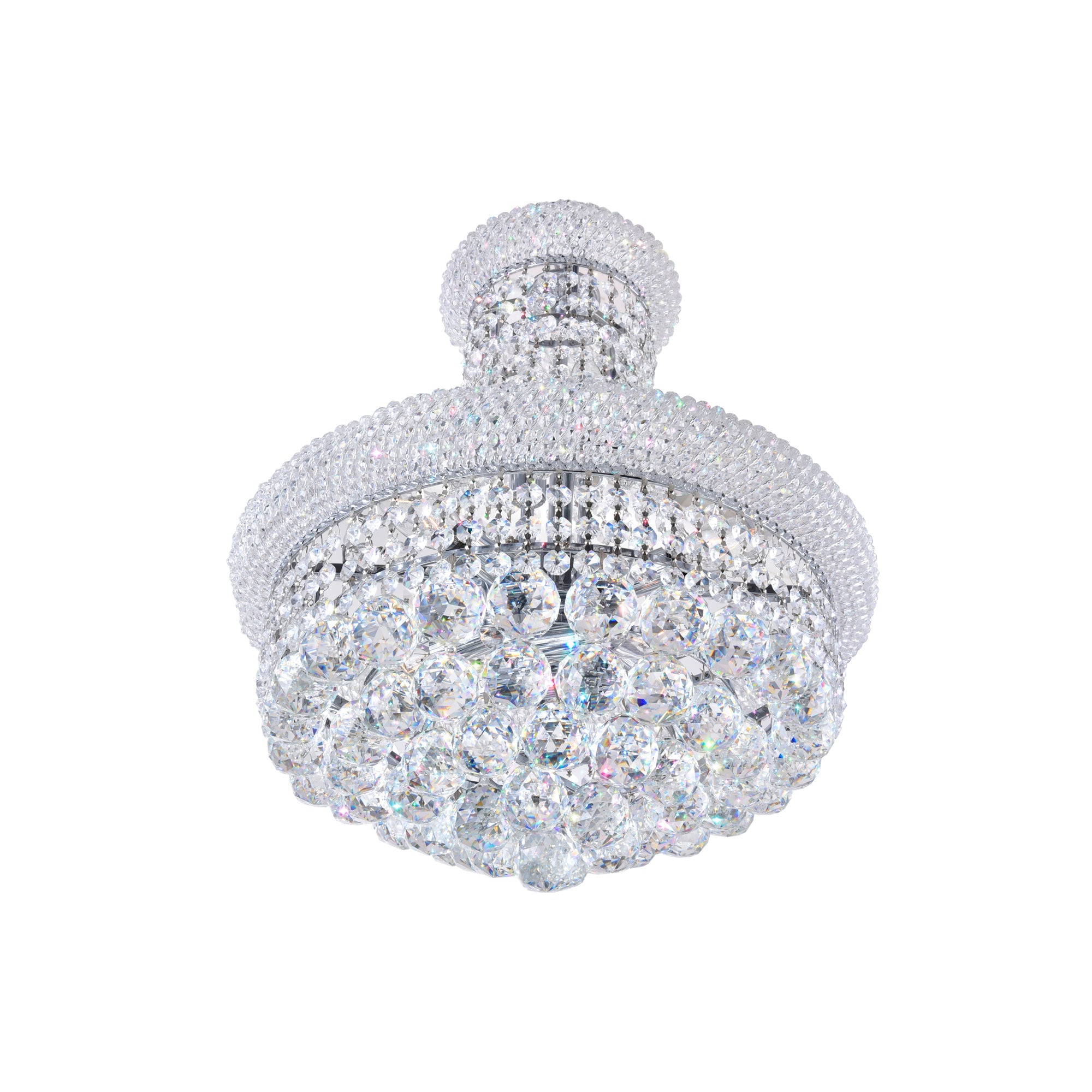 Empire 8 Light 18in Chrome Down Chandelier with Crystals - CWI Lighting