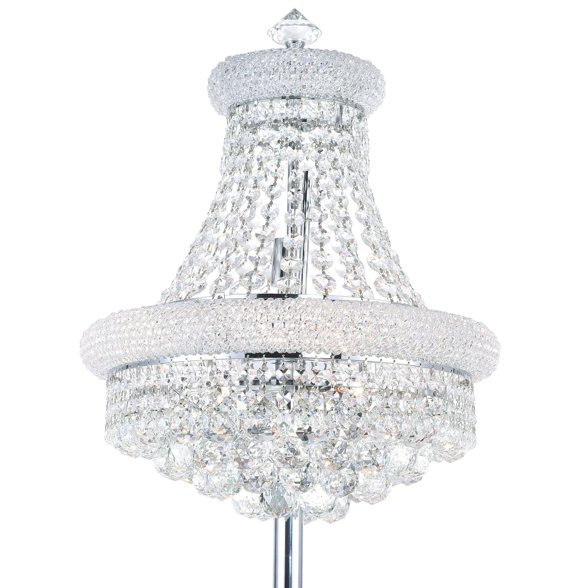 Empire 8 Light 18in Chrome Floor Lamp with Crystals - CWI Lighting