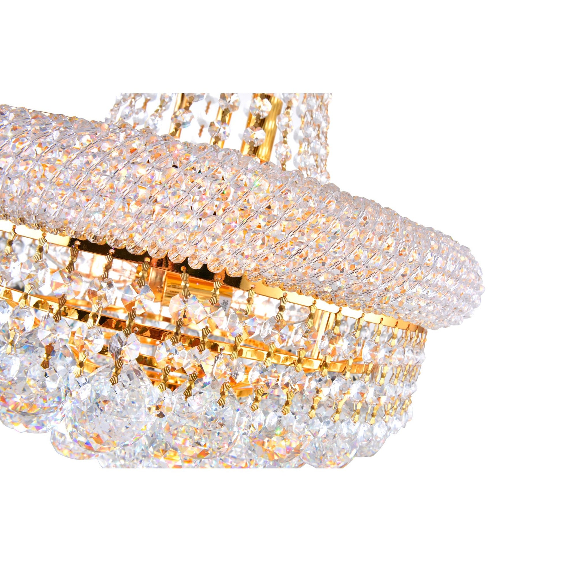 Empire 8 Light 18in Gold Down Chandelier with Crystals - CWI Lighting