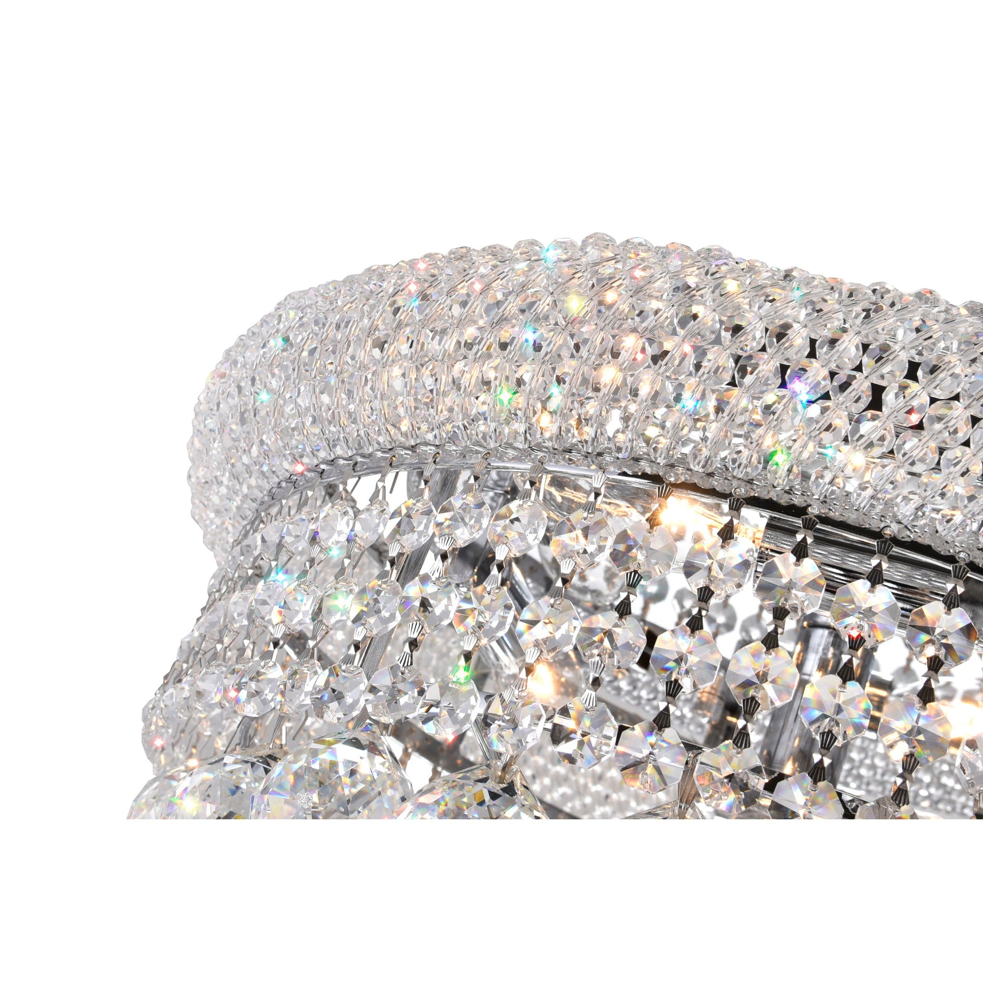 Empire 8 Light 20in Chrome Flush Mount with Crystals - CWI Lighting