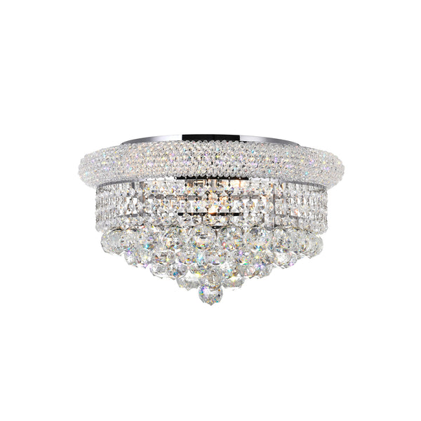 Empire 8 Light 20in Chrome Flush Mount with Crystals - CWI Lighting